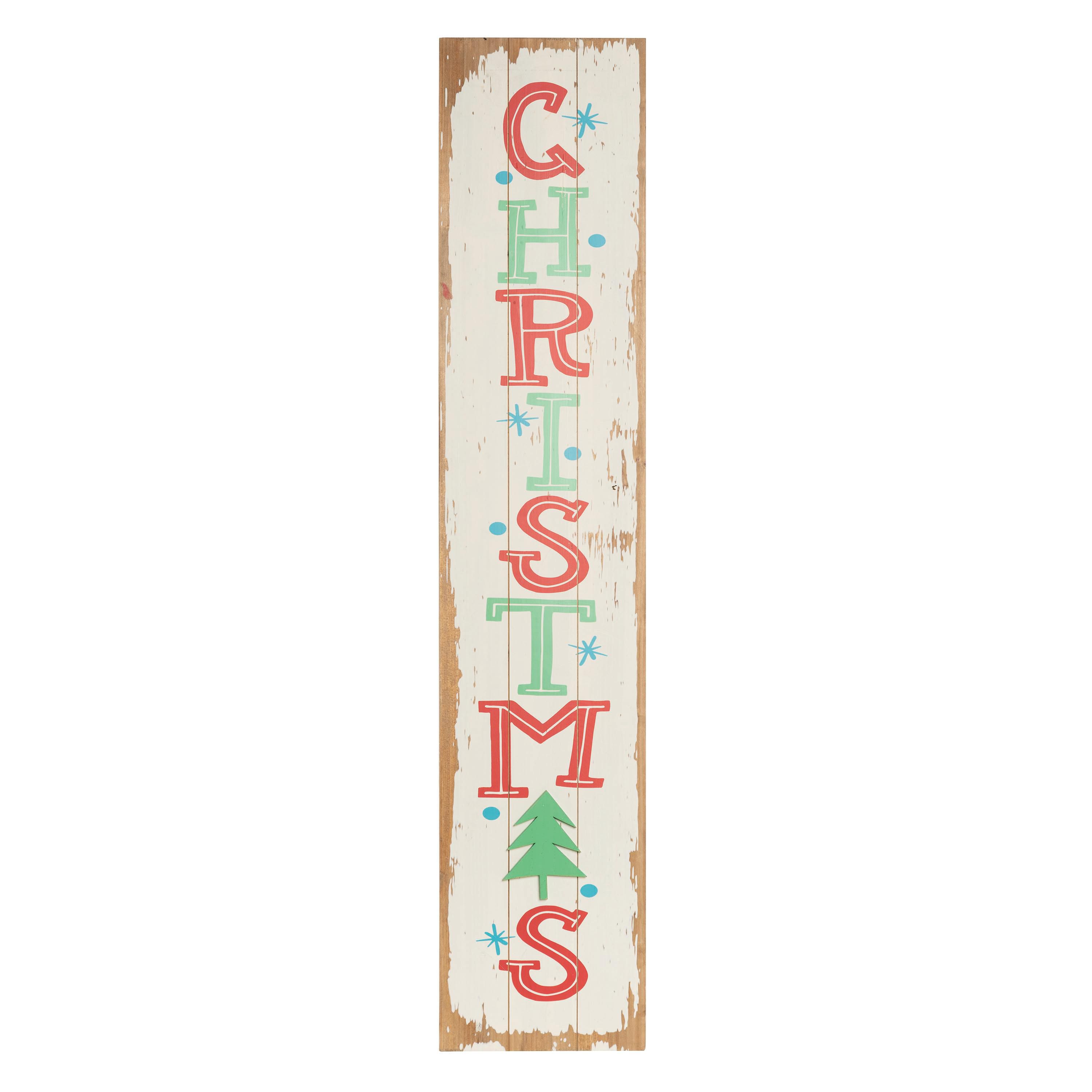 Transpac Christmas Wood Christmas Welcome Porch Decor