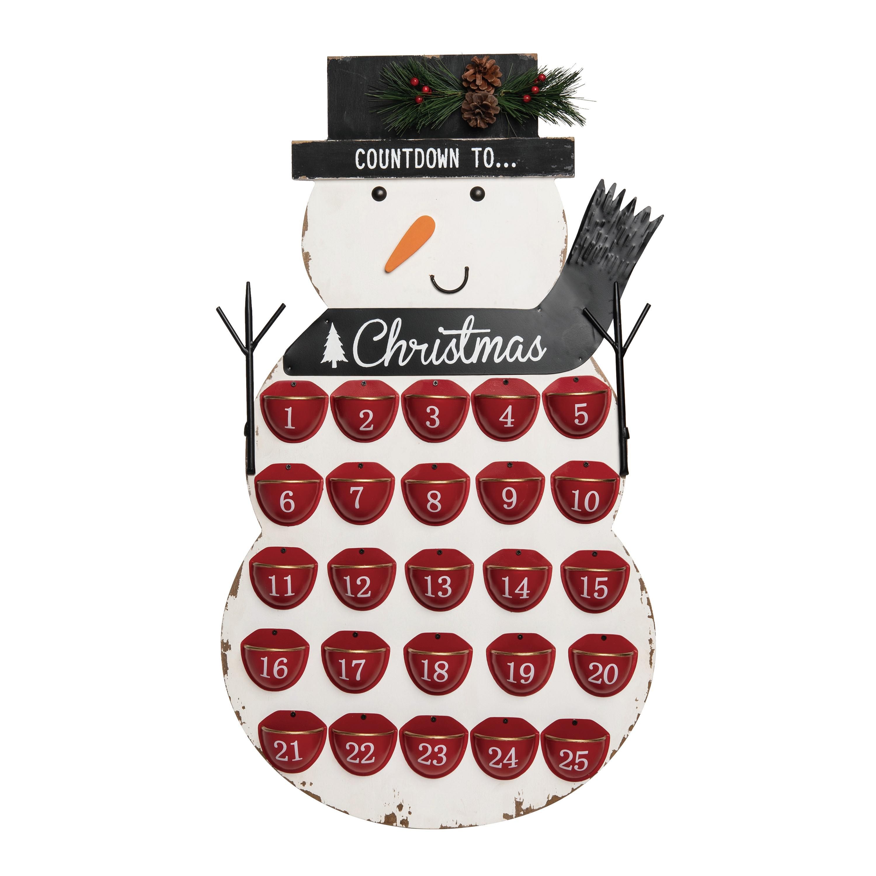 Transpac Christmas Metal Snowman Christmas Countdown Decor
