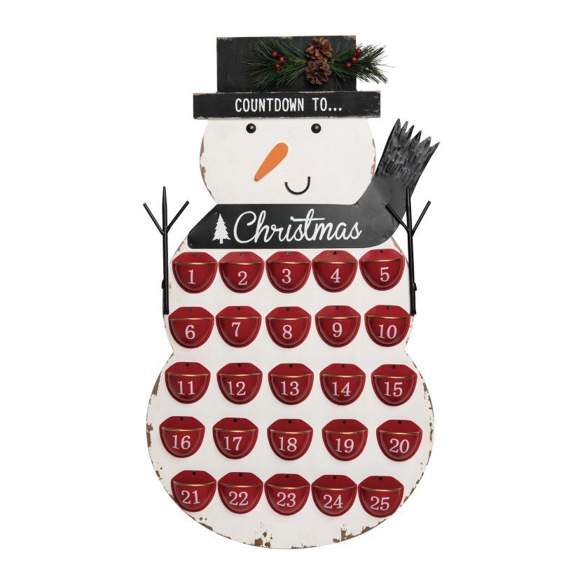 Transpac Christmas Metal Snowman Christmas Countdown Decor