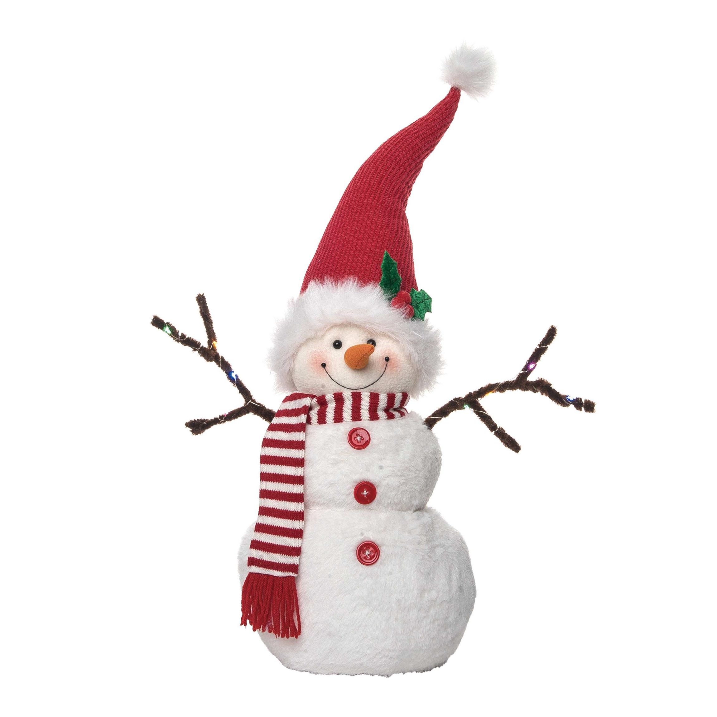 Transpac Christmas Plush Light Up Snowman Decor