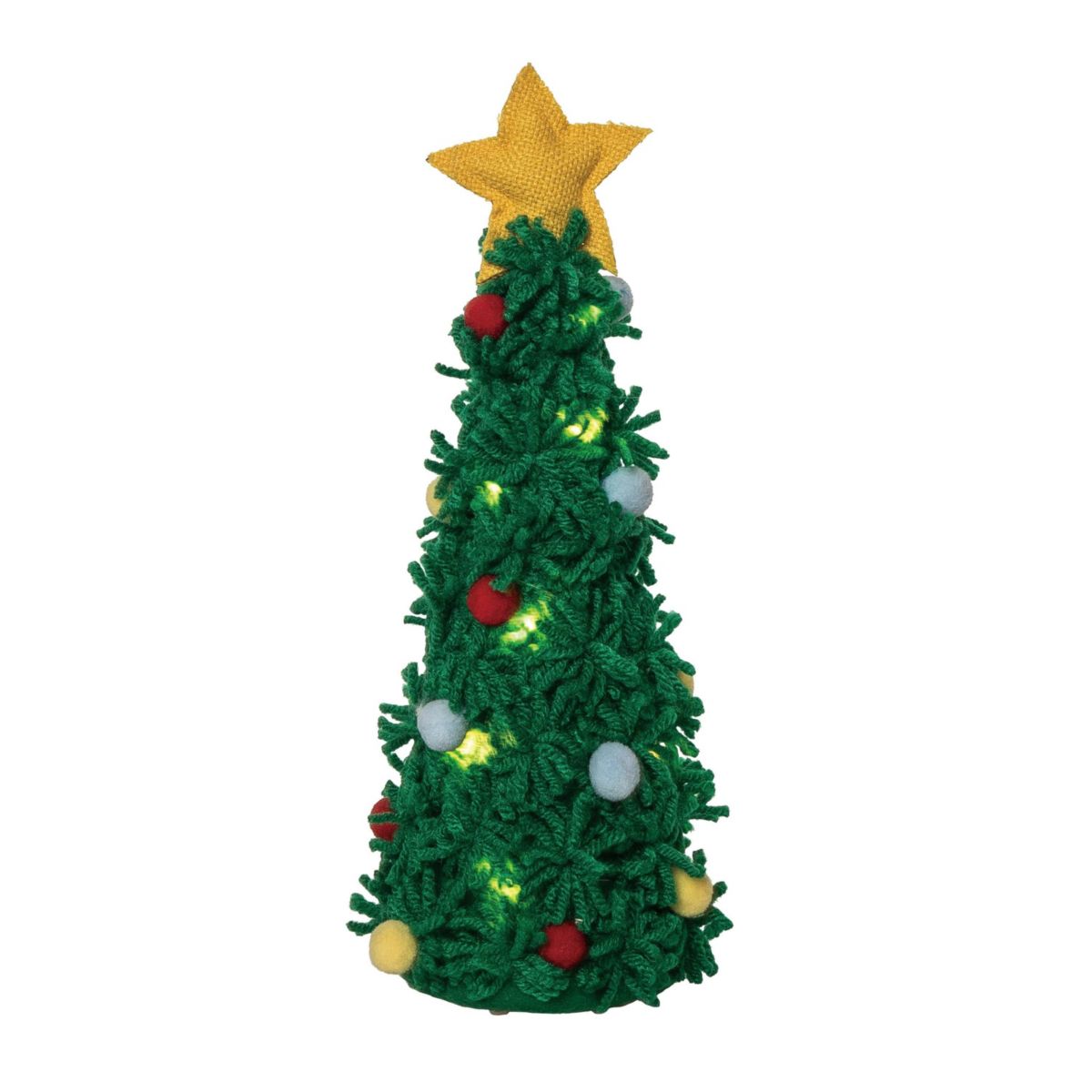Transpac Christmas Plush Light Up Fuzzy Tree Decor