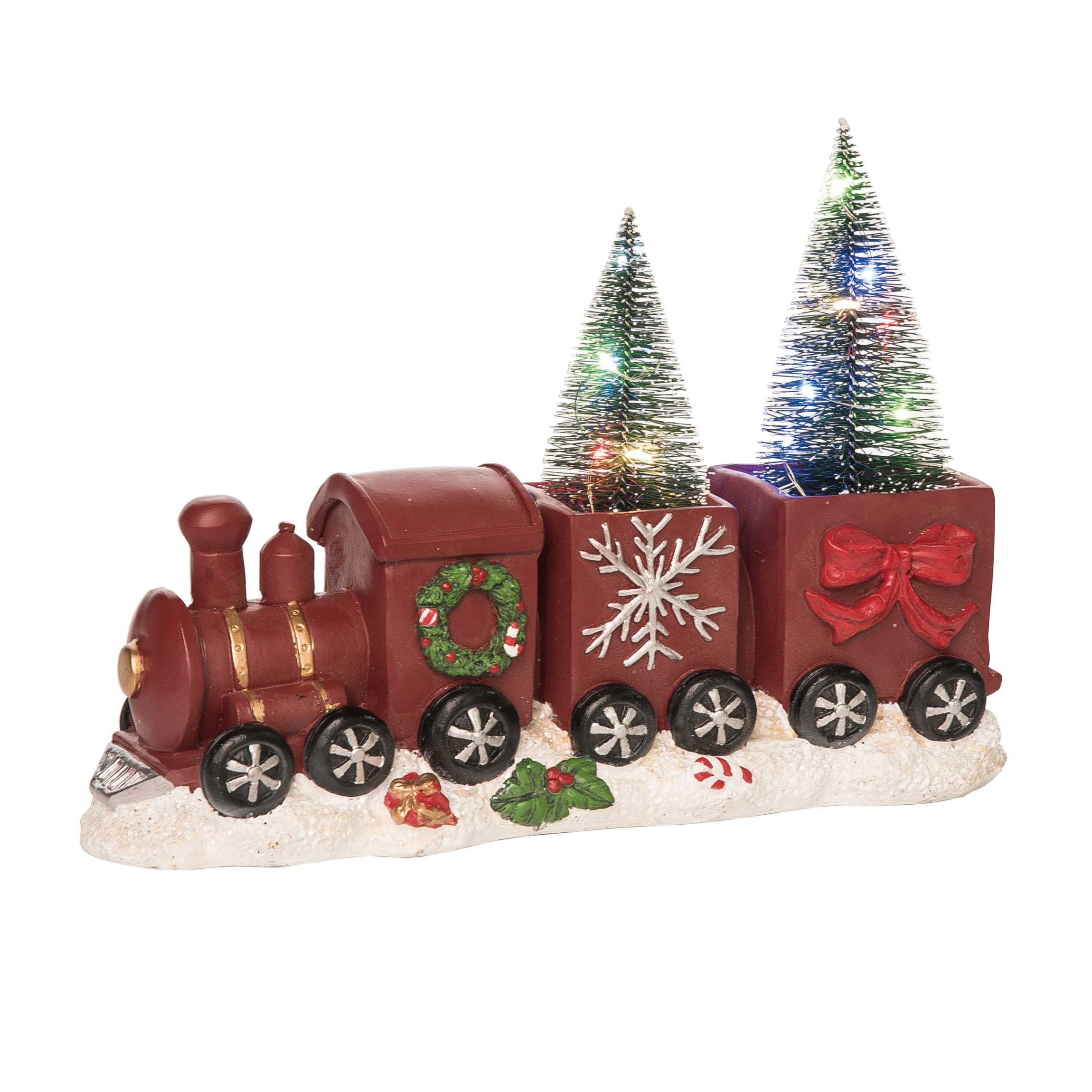 Transpac Christmas Resin Light Up Christmas Train w/Trees