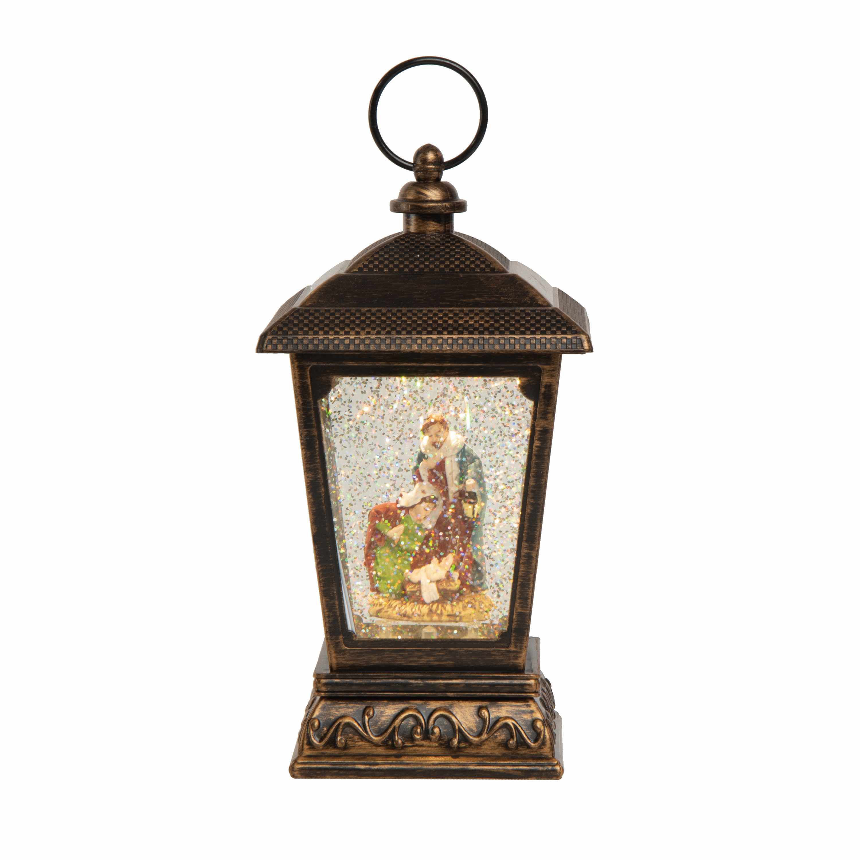 Transpac Christmas Plastic Light Up Sparkling Nativity Lantern