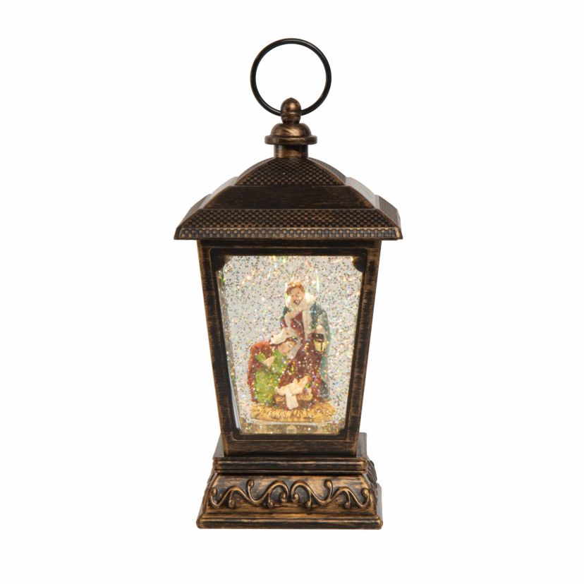 Transpac Christmas Plastic Light Up Sparkling Nativity Lantern