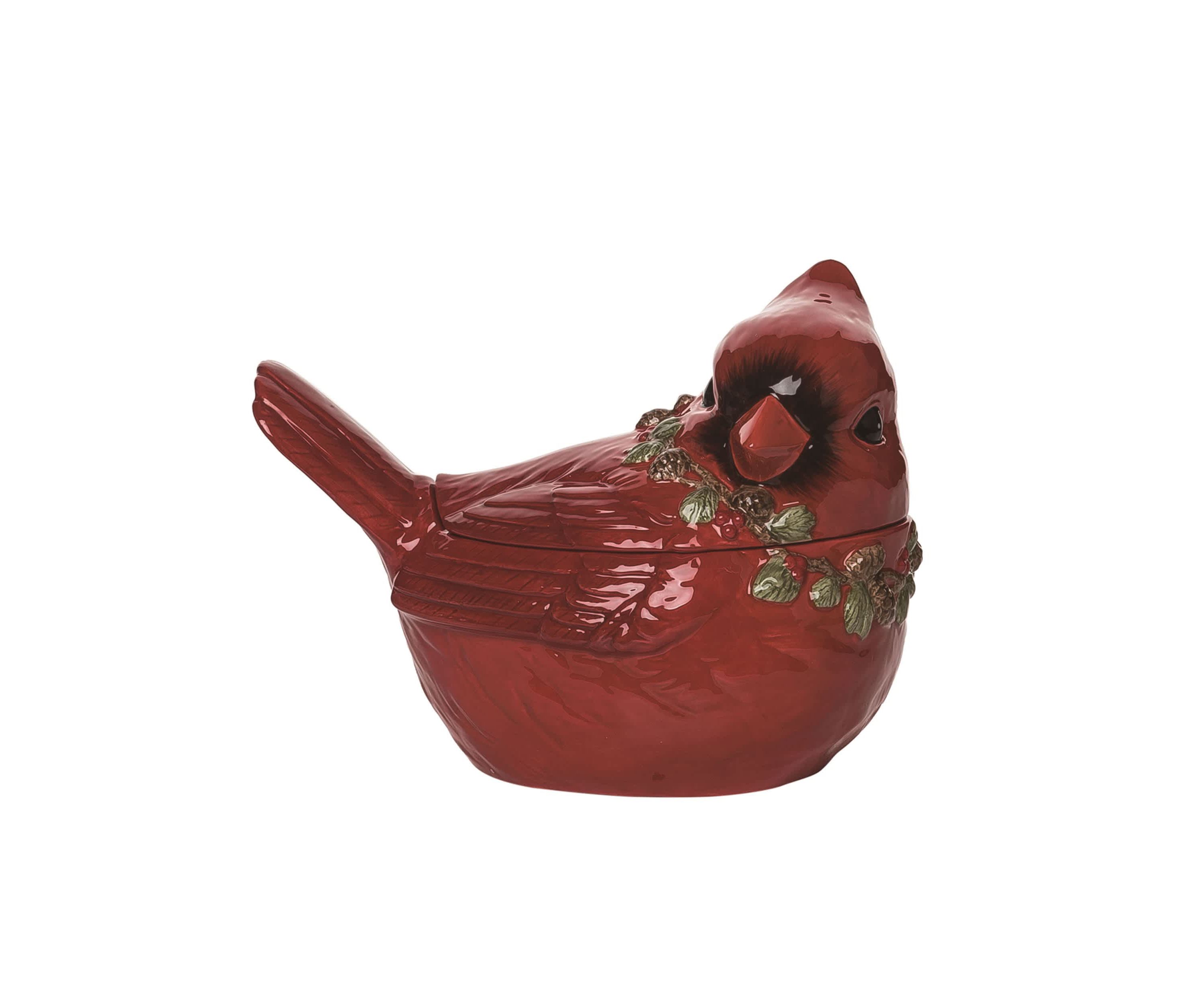 Transpac Christmas Dol Cardinal Cookie Jar