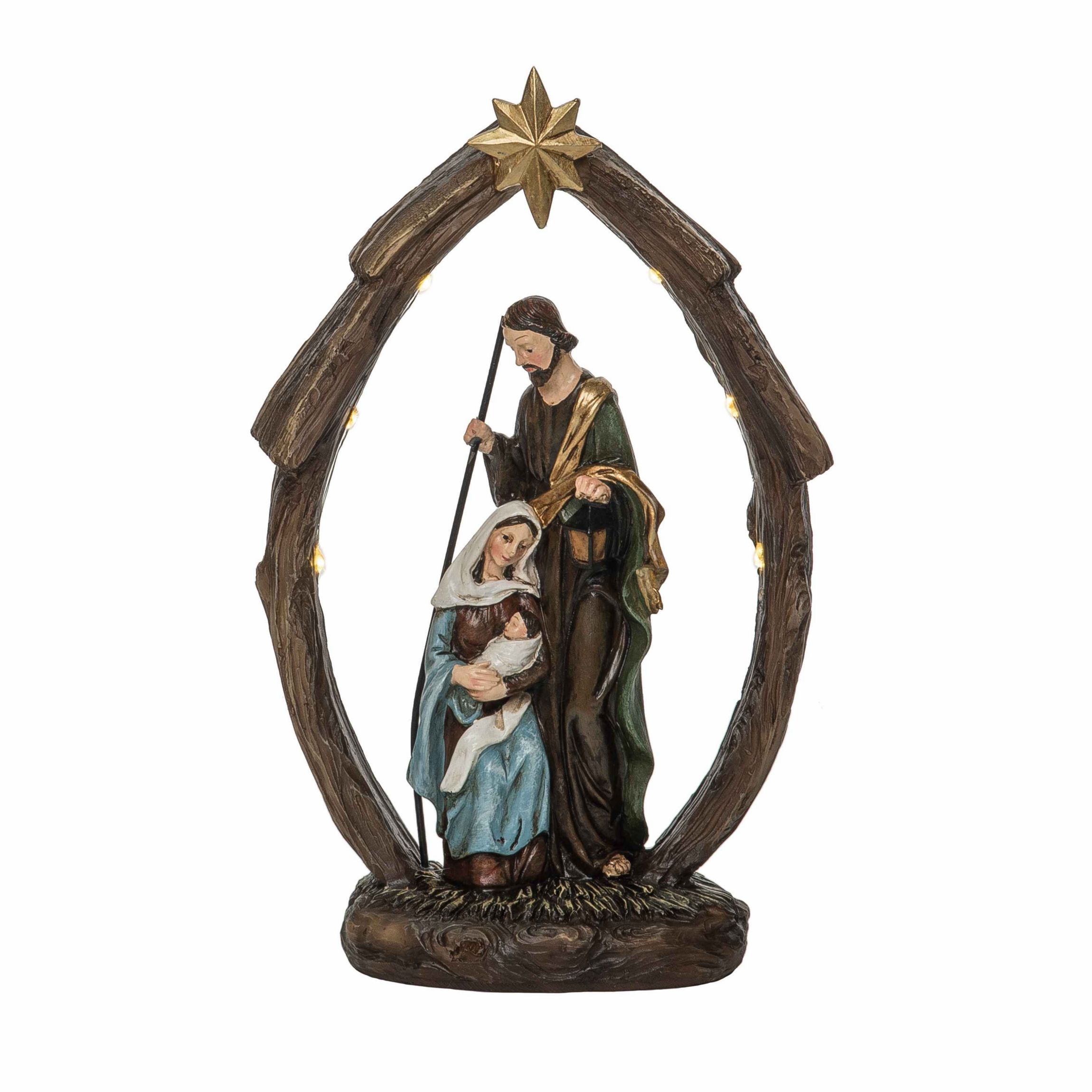 Transpac Christmas Resin Light Up Nativity Decor