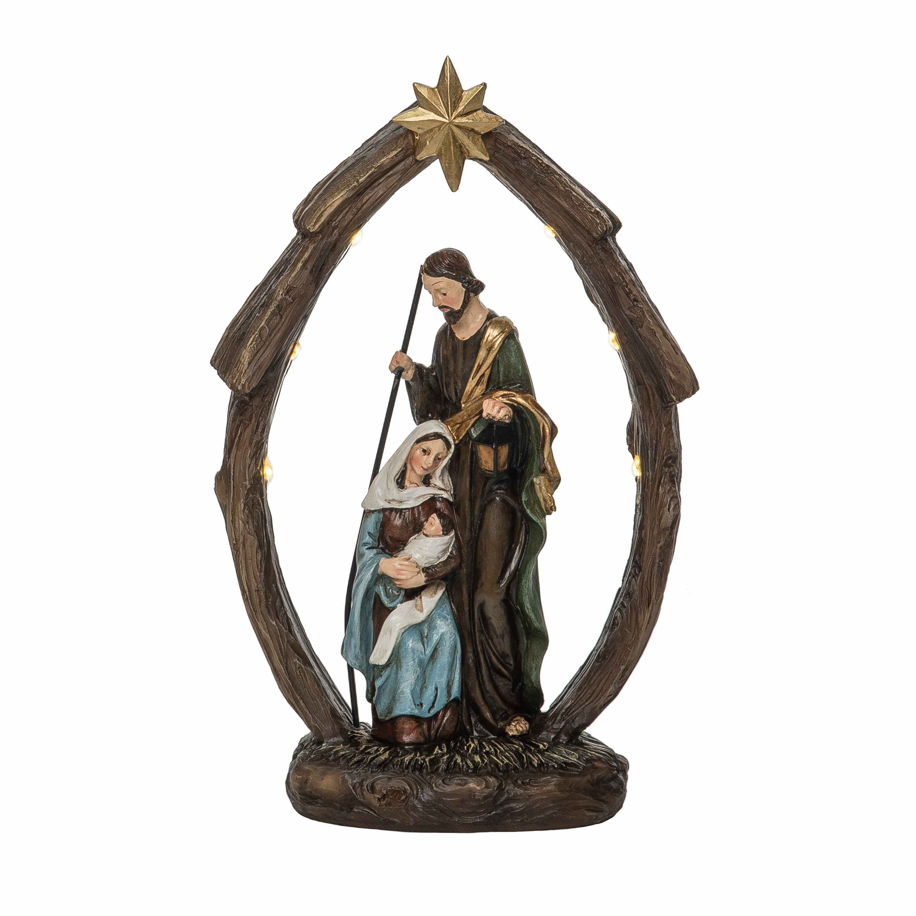 Transpac Christmas Resin Light Up Nativity Decor