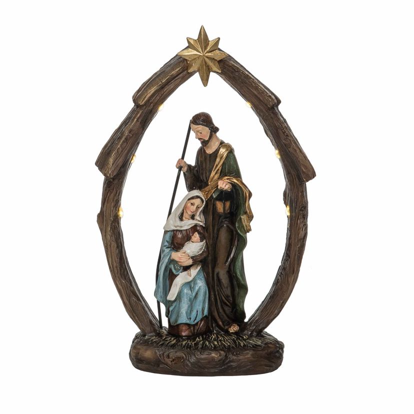 Transpac Christmas Resin Light Up Nativity Decor