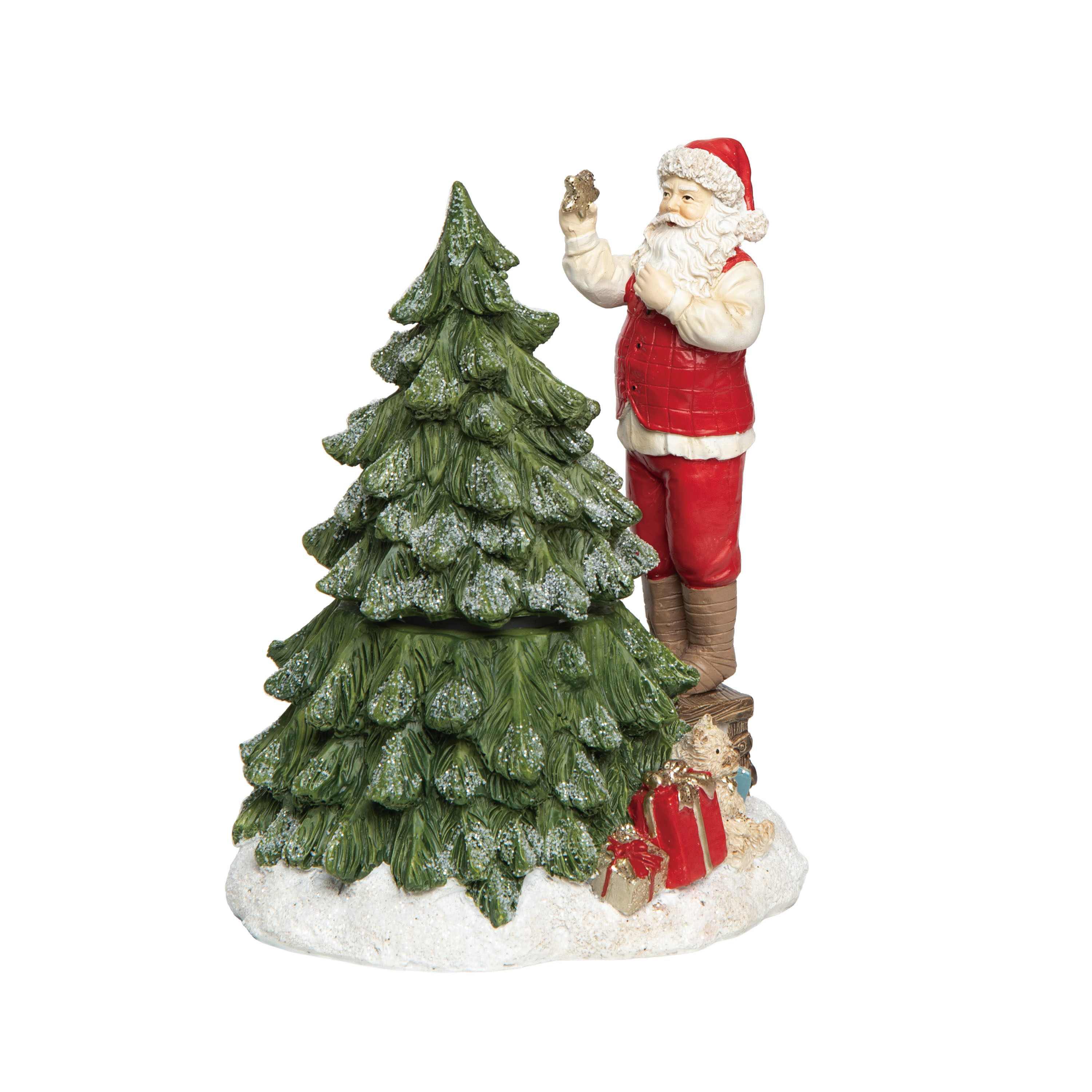 Transpac Christmas Resin NostaLargeic Santa & Tree Music Box