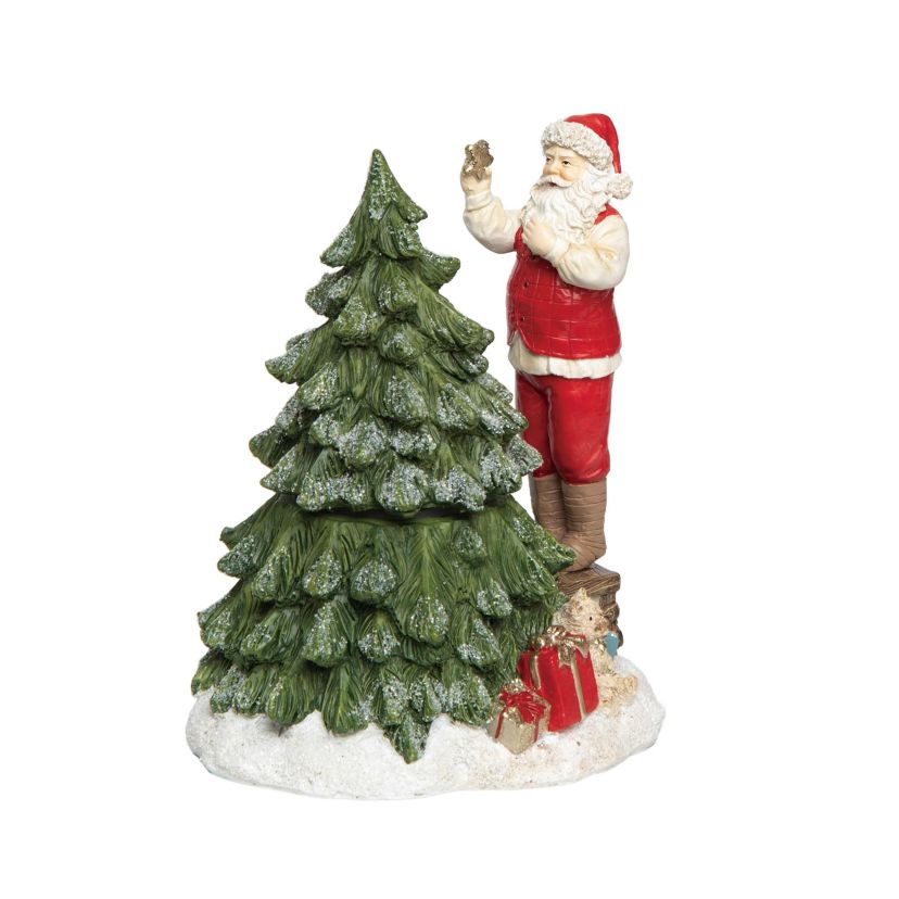 Transpac Christmas Resin NostaLargeic Santa & Tree Music Box