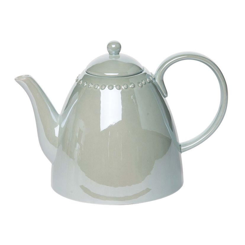 Transpac Ceramic 10.5 in. Off-White Everyday Regency Teapot