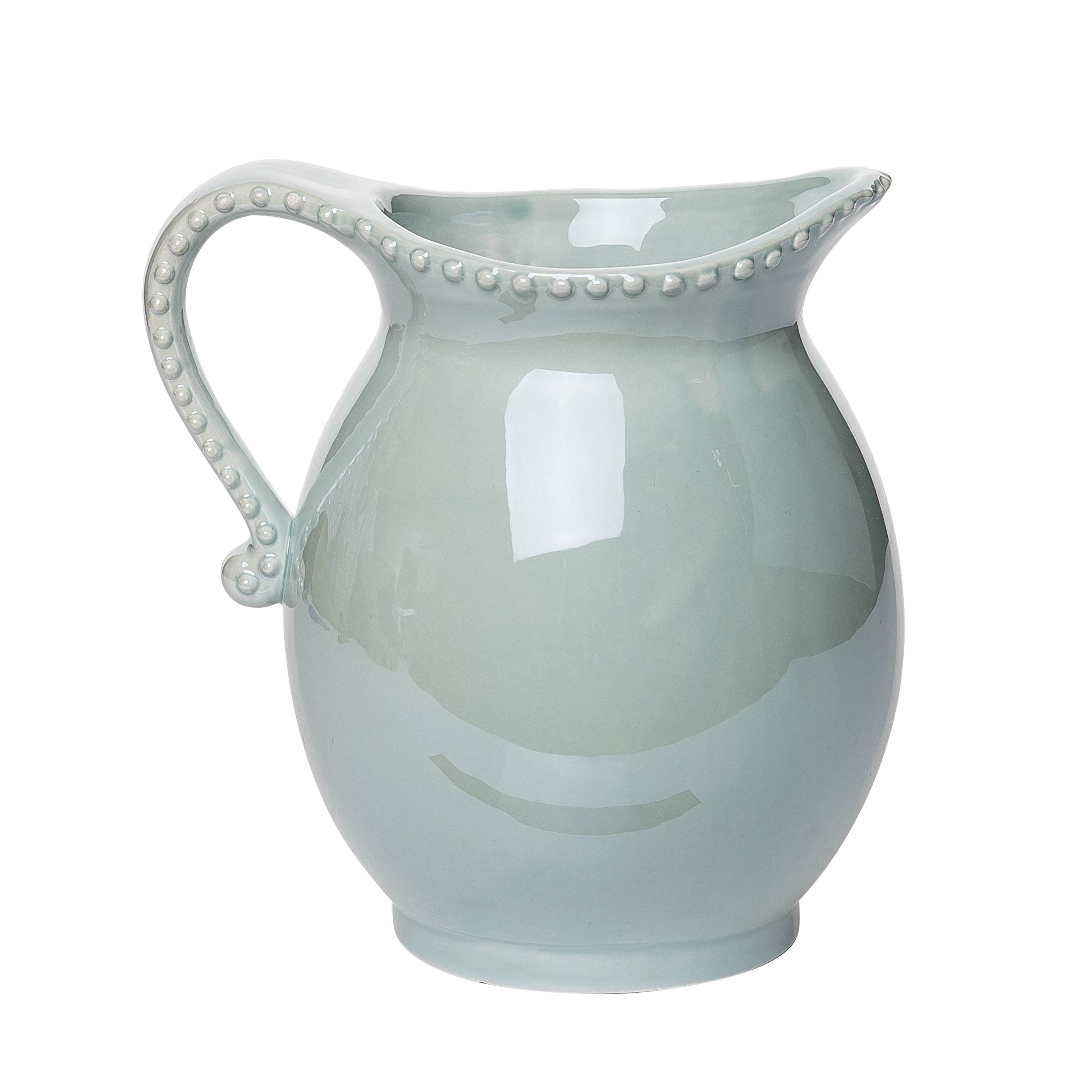 Transpac Ceramic 8.25 in. Off-White Everyday Pitcher