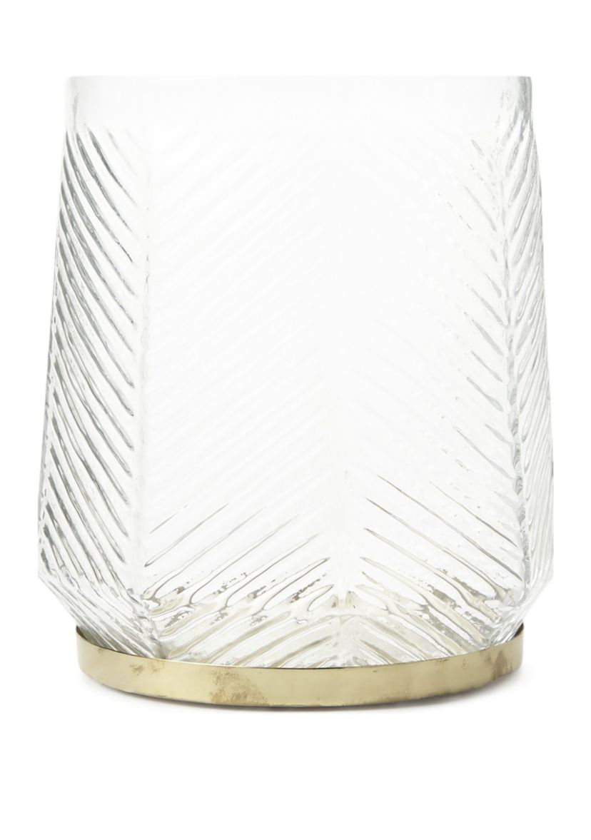 Large Cut Glass Hurricane