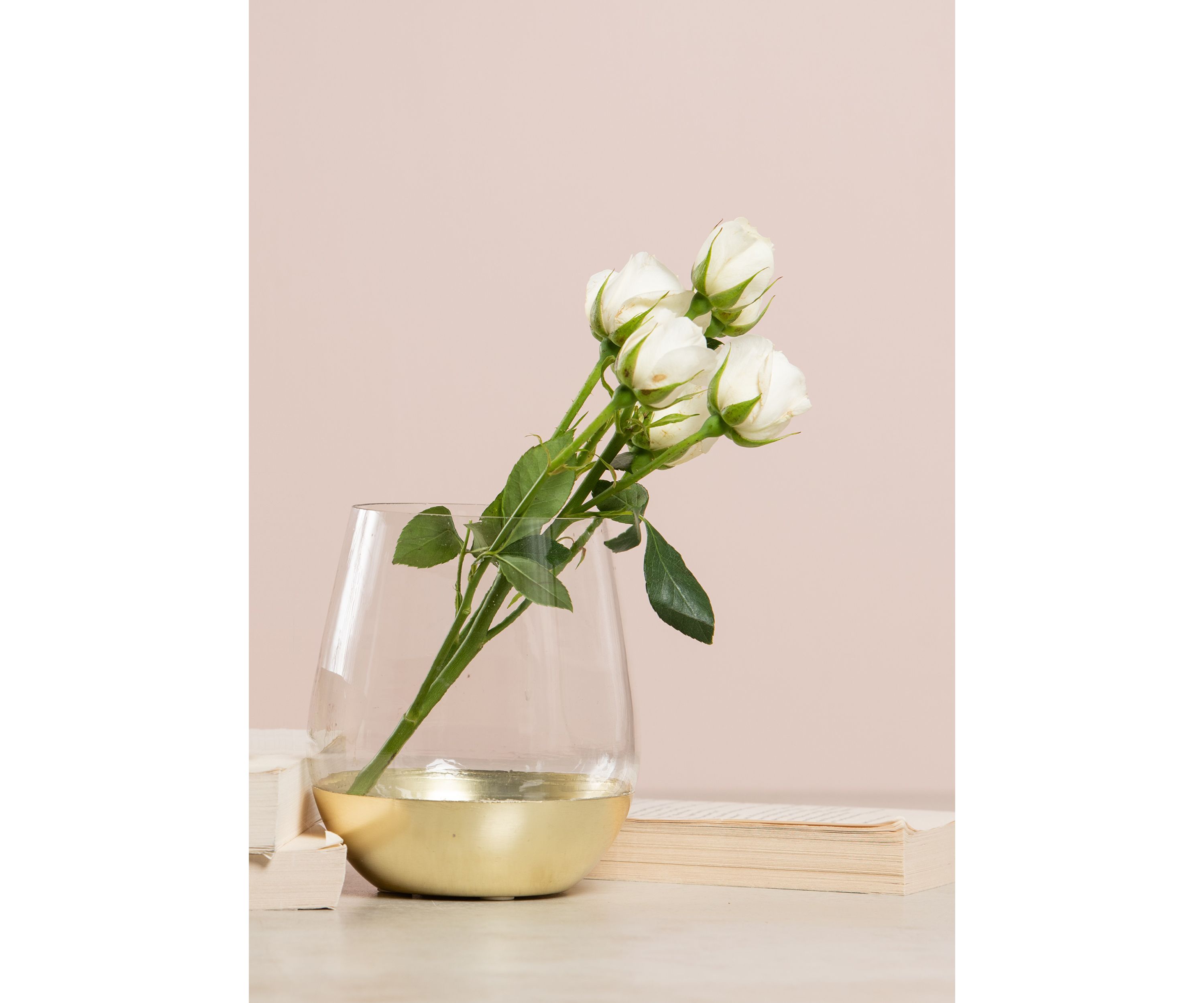 Gold Glass Candle Holder