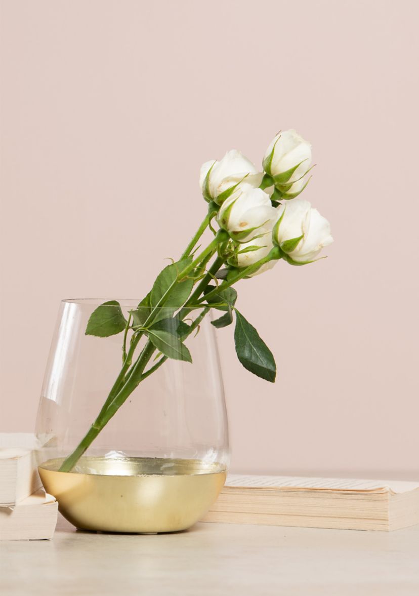 Gold Glass Candle Holder