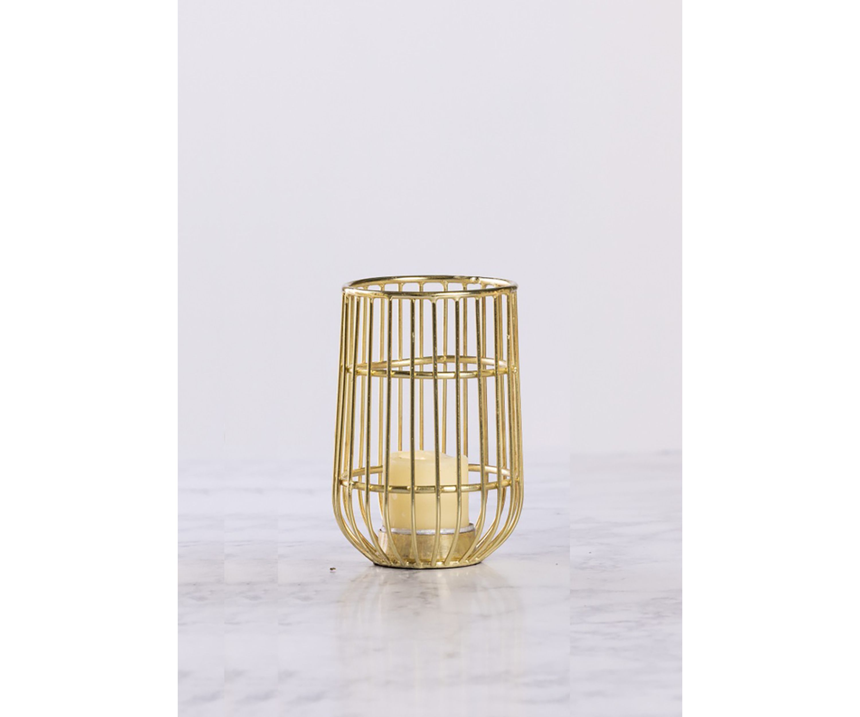 Gold Cage Candle Holder