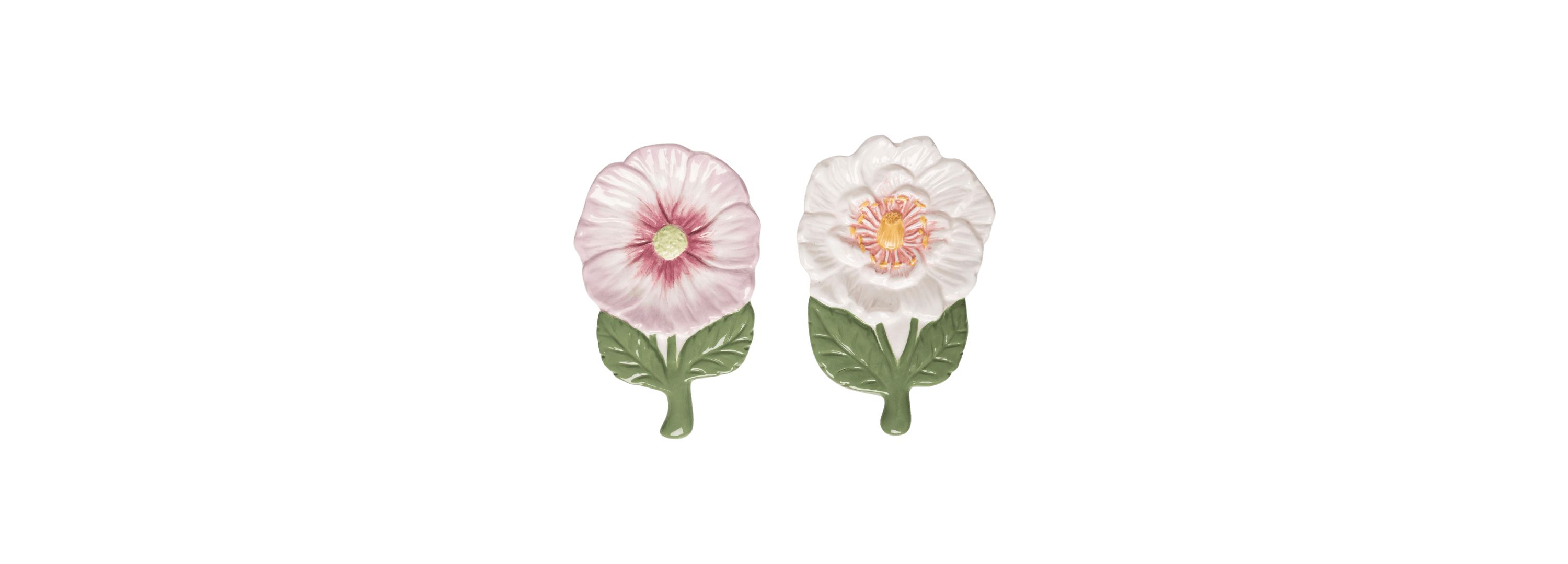 Transpac Ceramic Garden Party Spoon Resin t Set of 2 Home Decorations Spring
