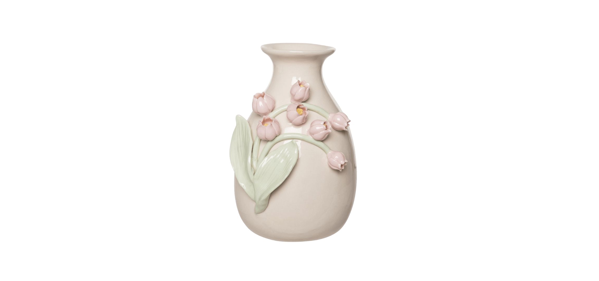 Transpac Ceramic Pink Foxglove Vase Home Decorations Spring