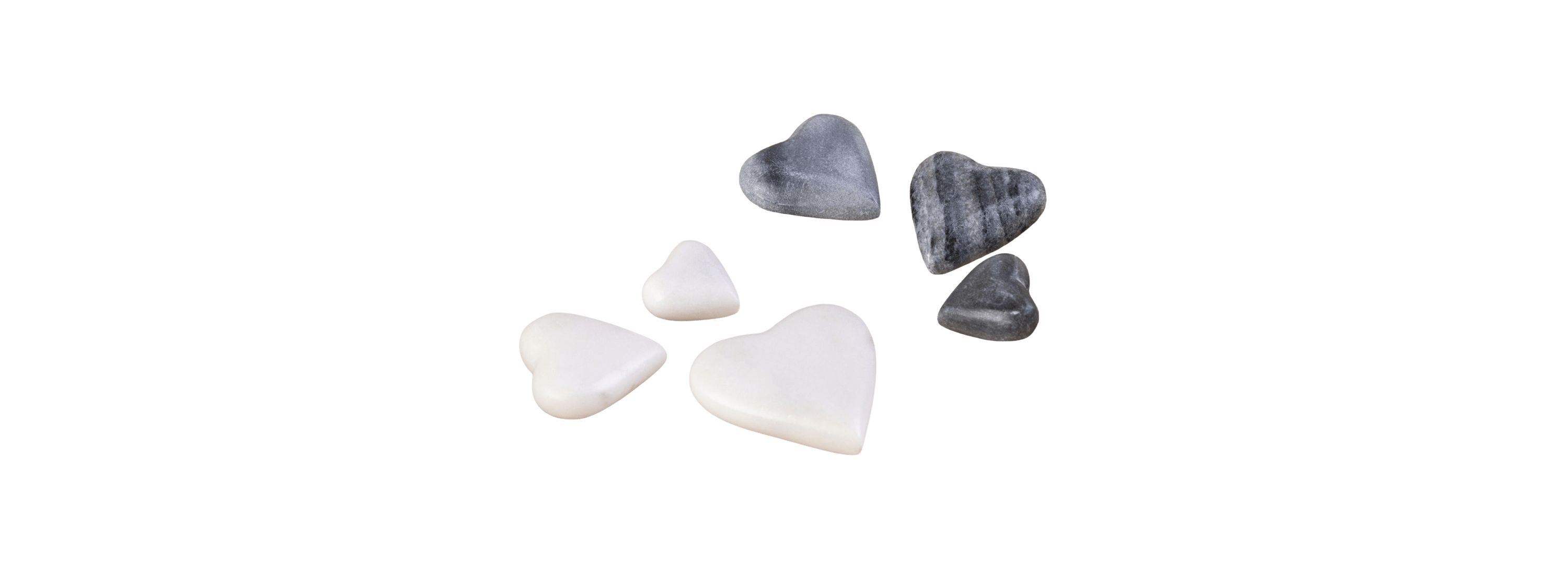 Transpac White/Gray Marble Hearts S/Set of 3 2 Spring Home Decorations
