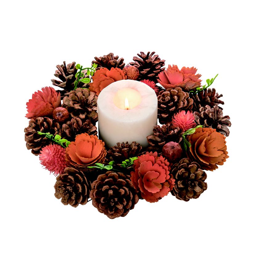 Transpac Mini Harvest Candle Ring Multi Foam