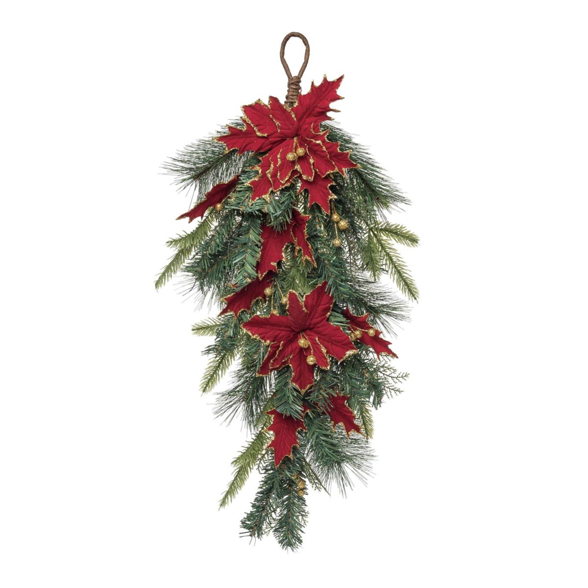 Transpac Christmas Gilded Poinsettia T-Drop