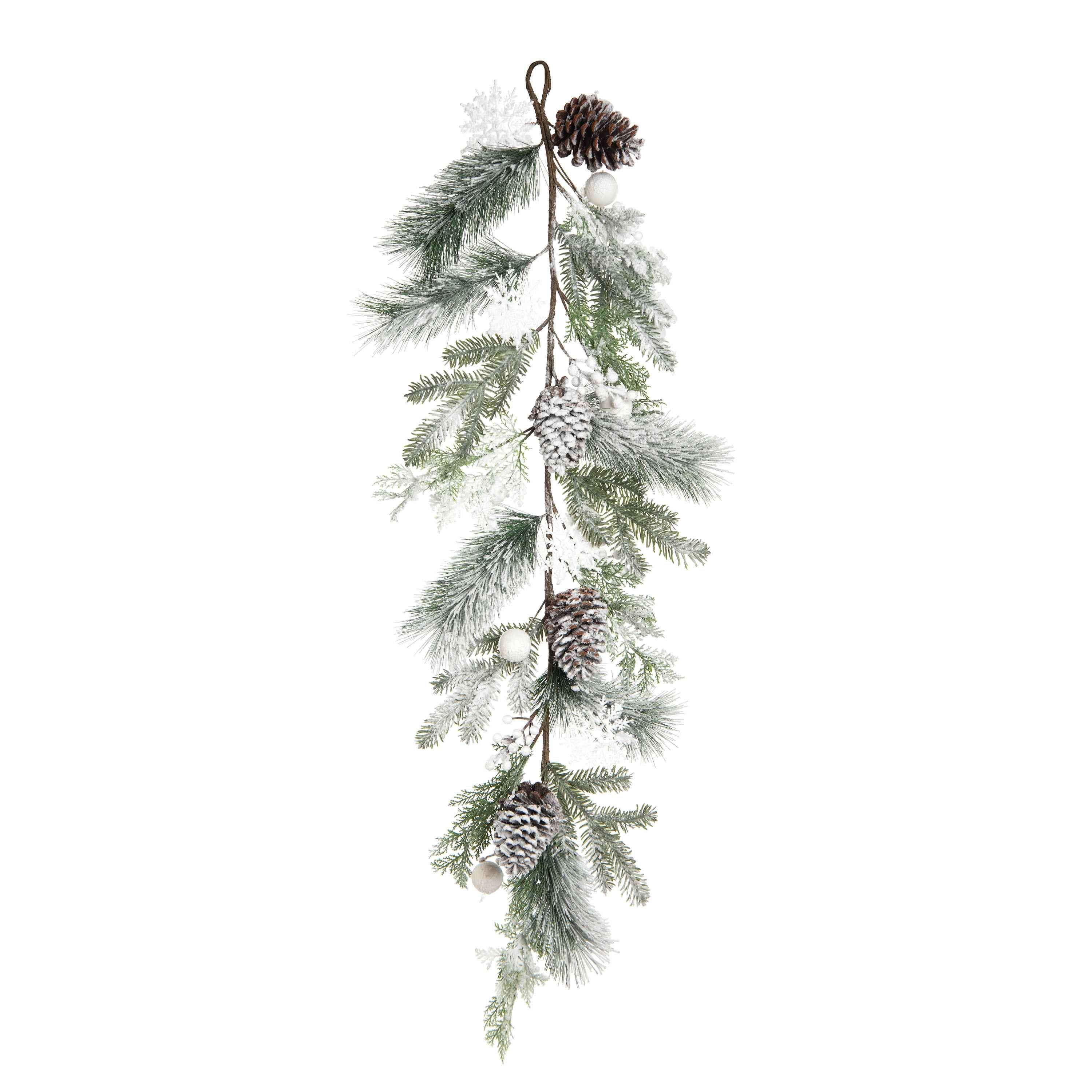 Transpac Christmas Frosted White Evergreen Garland