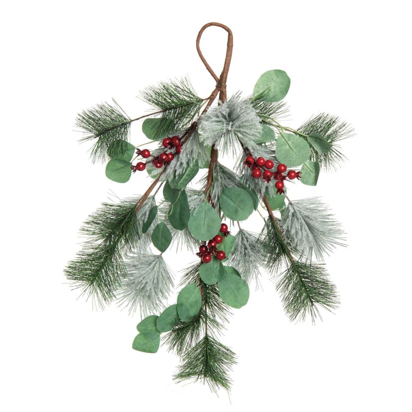 Transpac Christmas Holly Berry Christmas Twig Teardrop