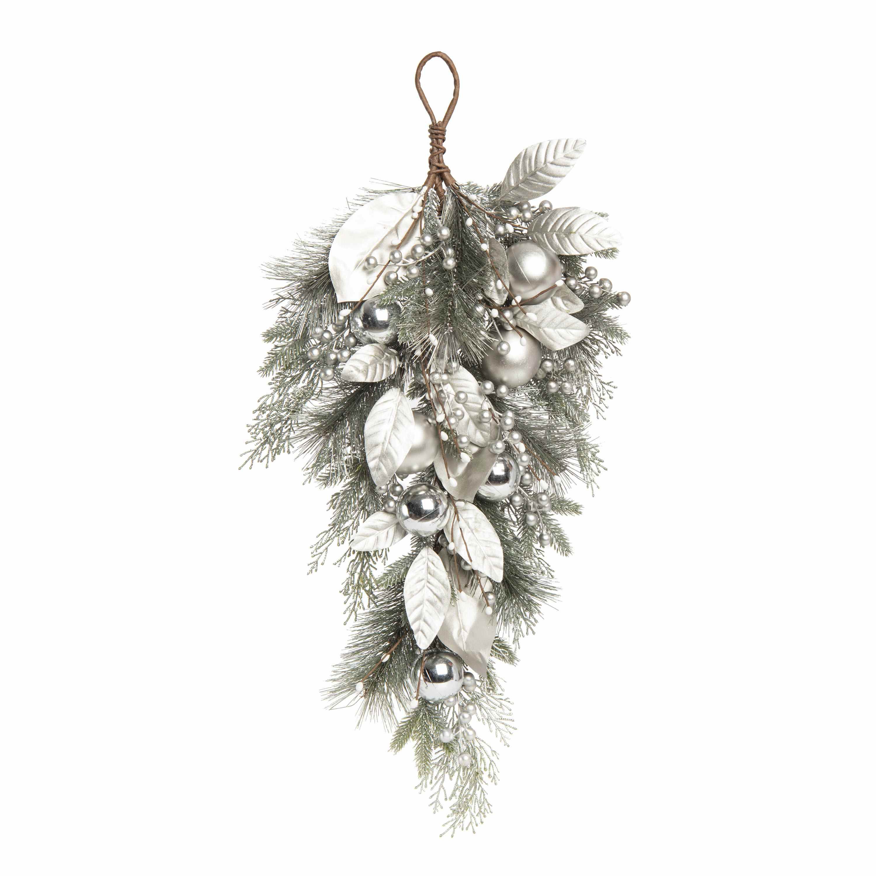 Transpac Christmas Silver & Gold Evergreen T-Drop