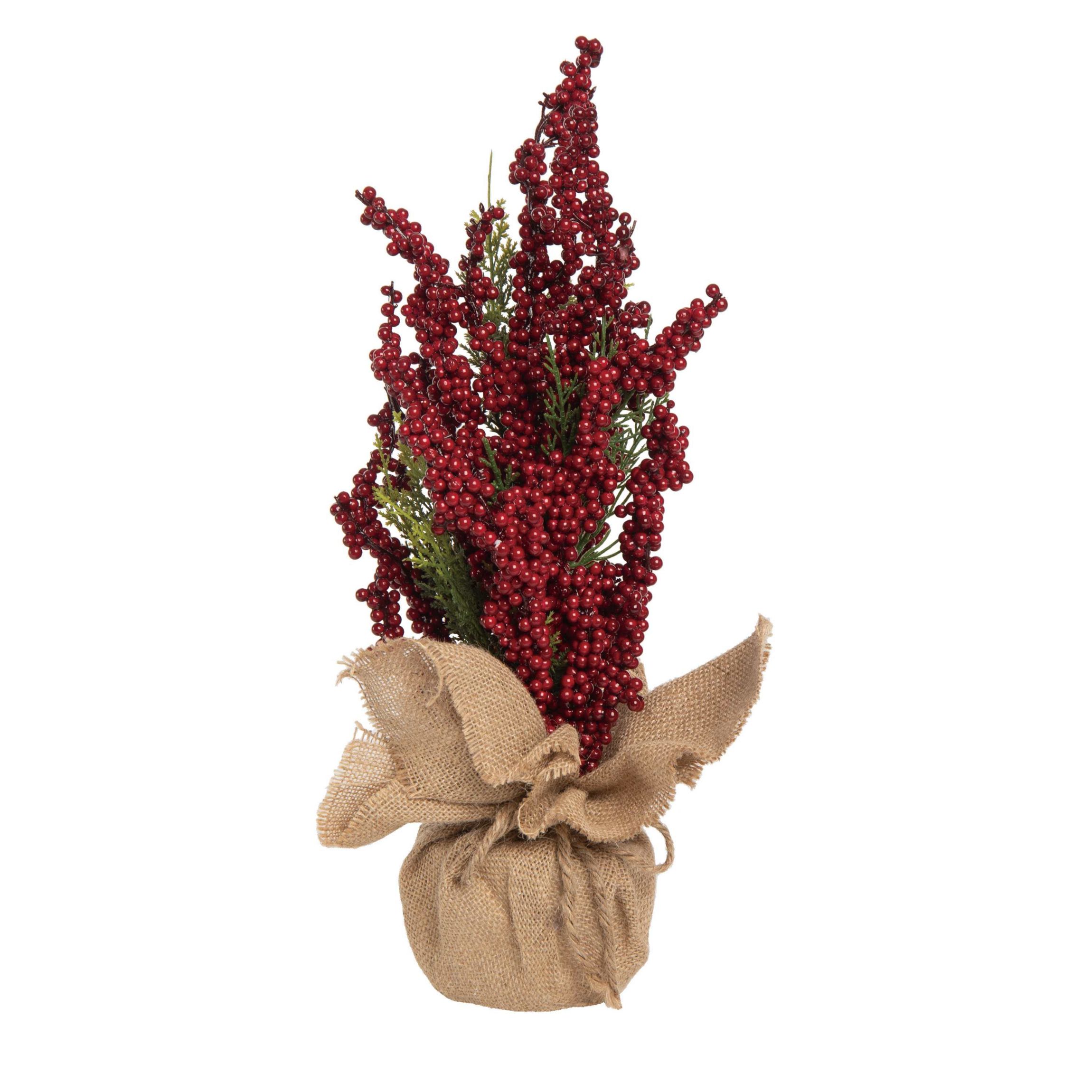 Transpac Christmas Md Red Berry Tree