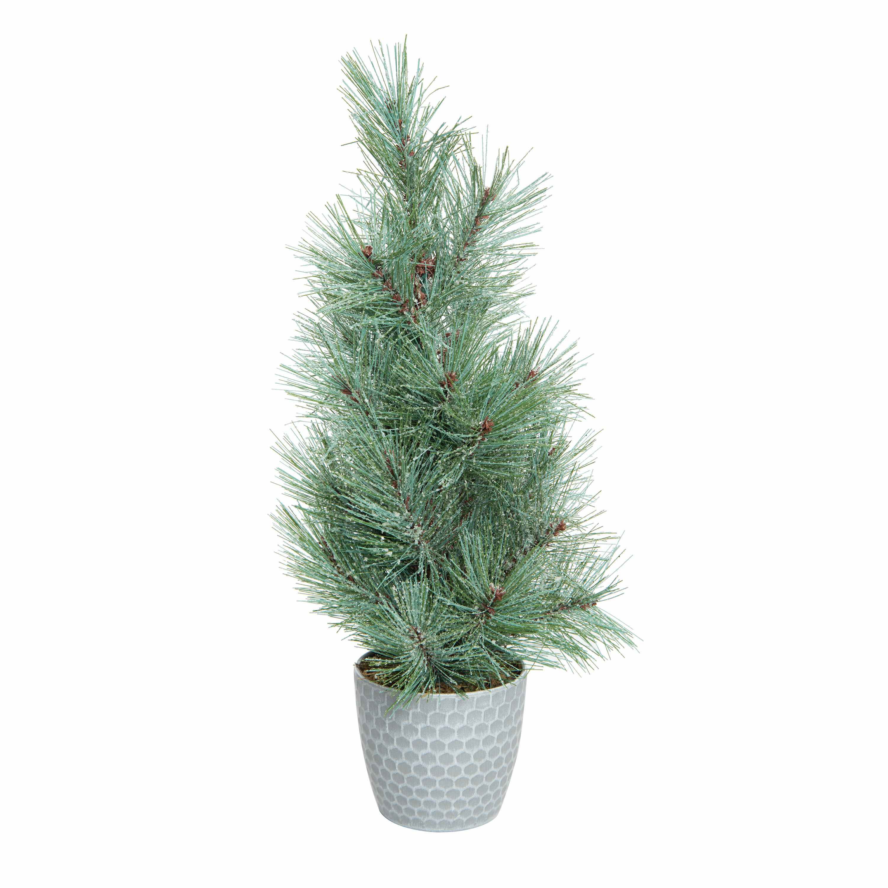 Transpac Christmas Small Tree in Metal Bucket