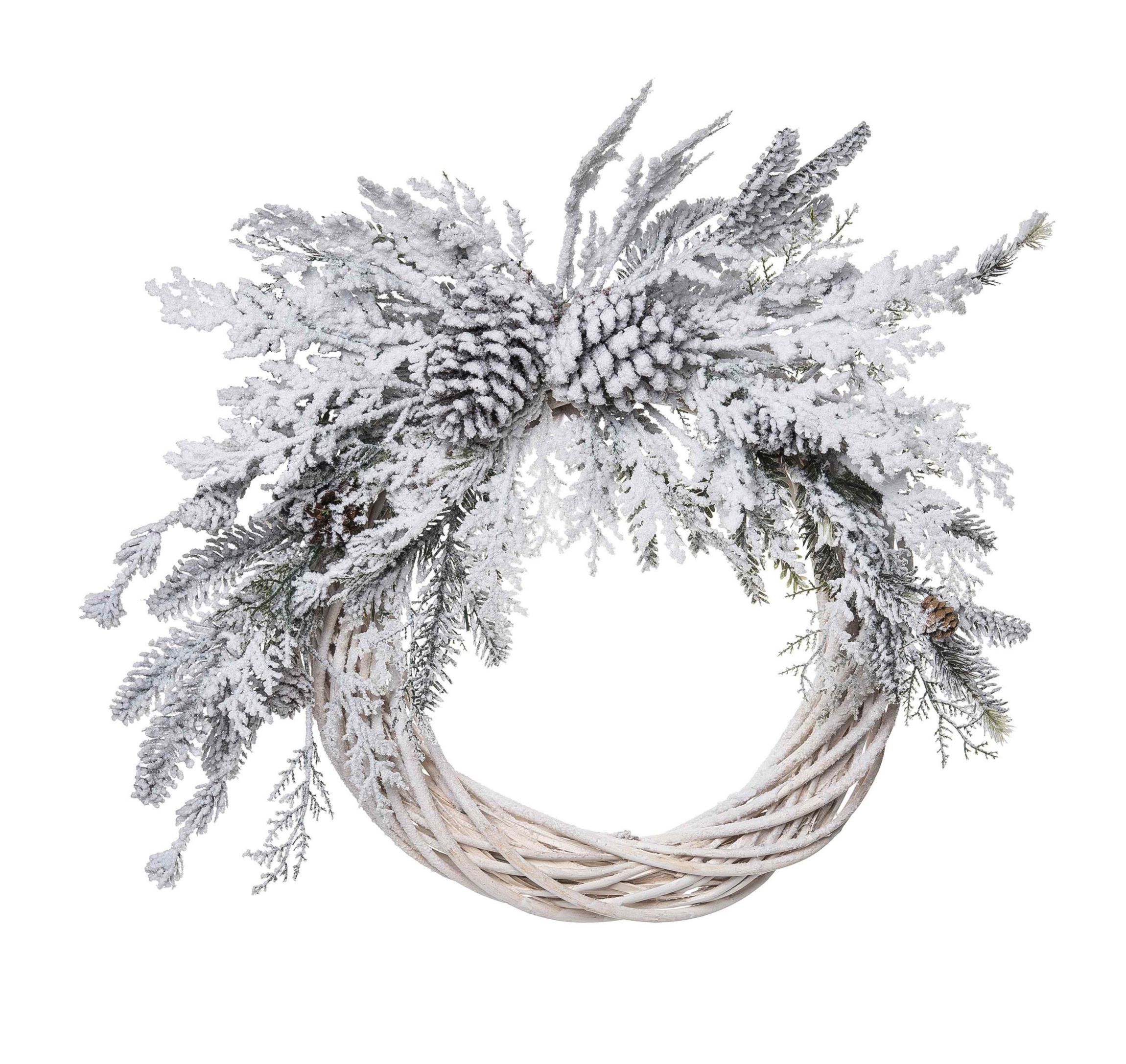 Transpac Harvest Autumn Snow Wreath