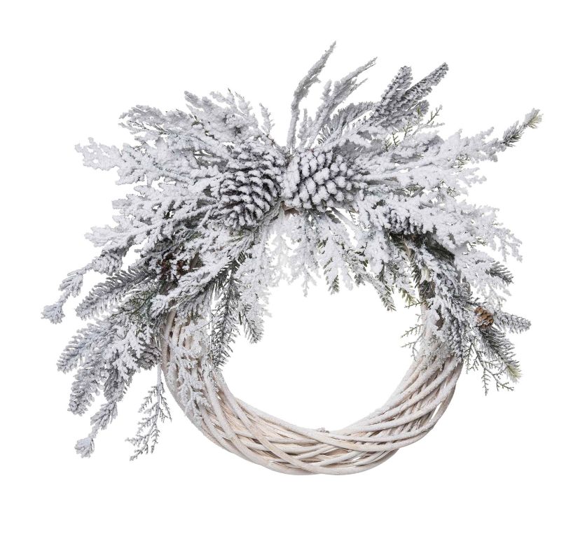 Transpac Harvest Autumn Snow Wreath