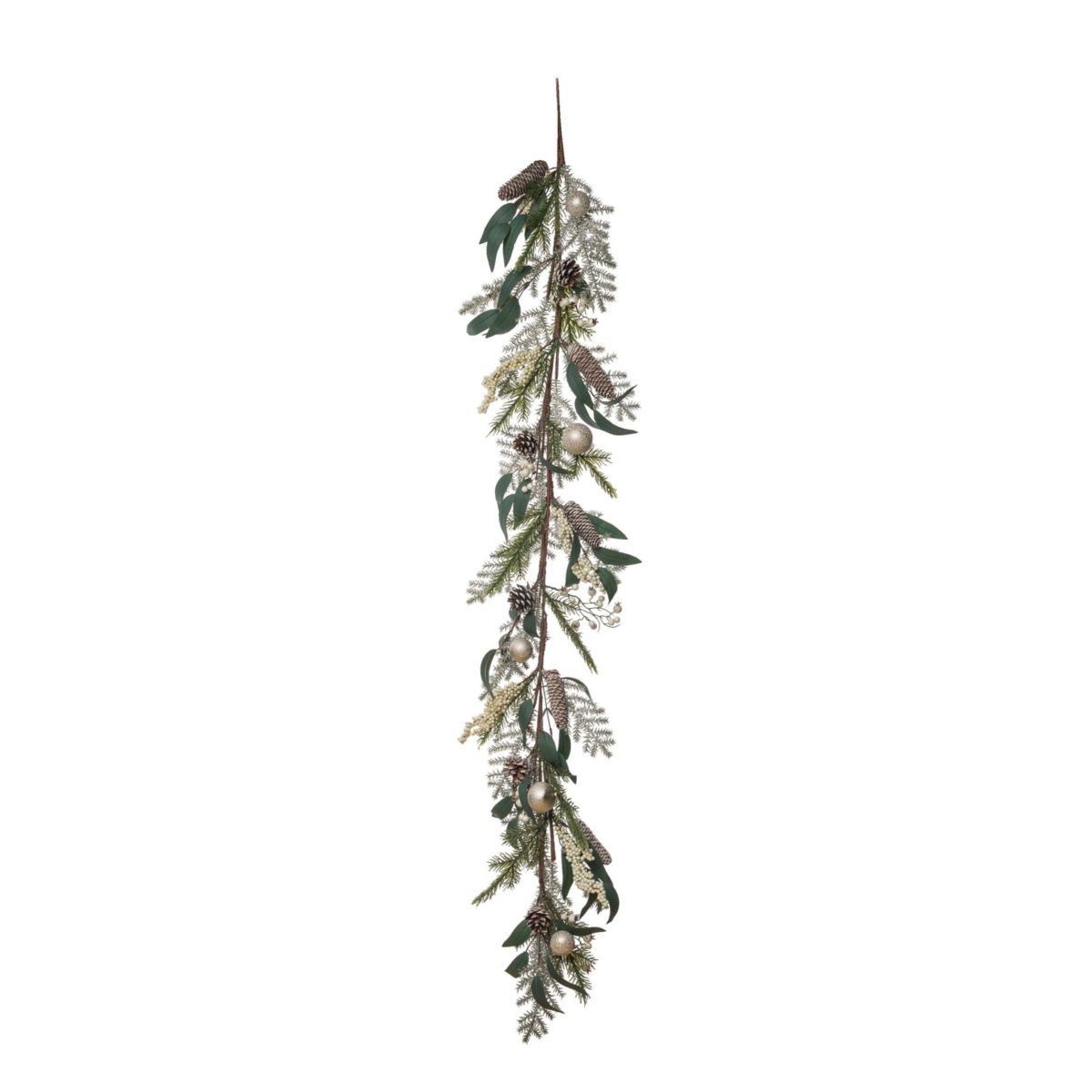 Transpac Christmas White Berry & Silver Orn Garland