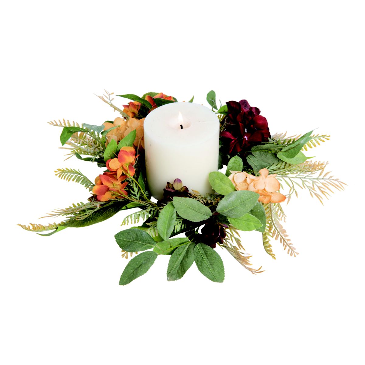 Transpac Eucalyptus Candle Ring Multicolor Fabric/Canvas