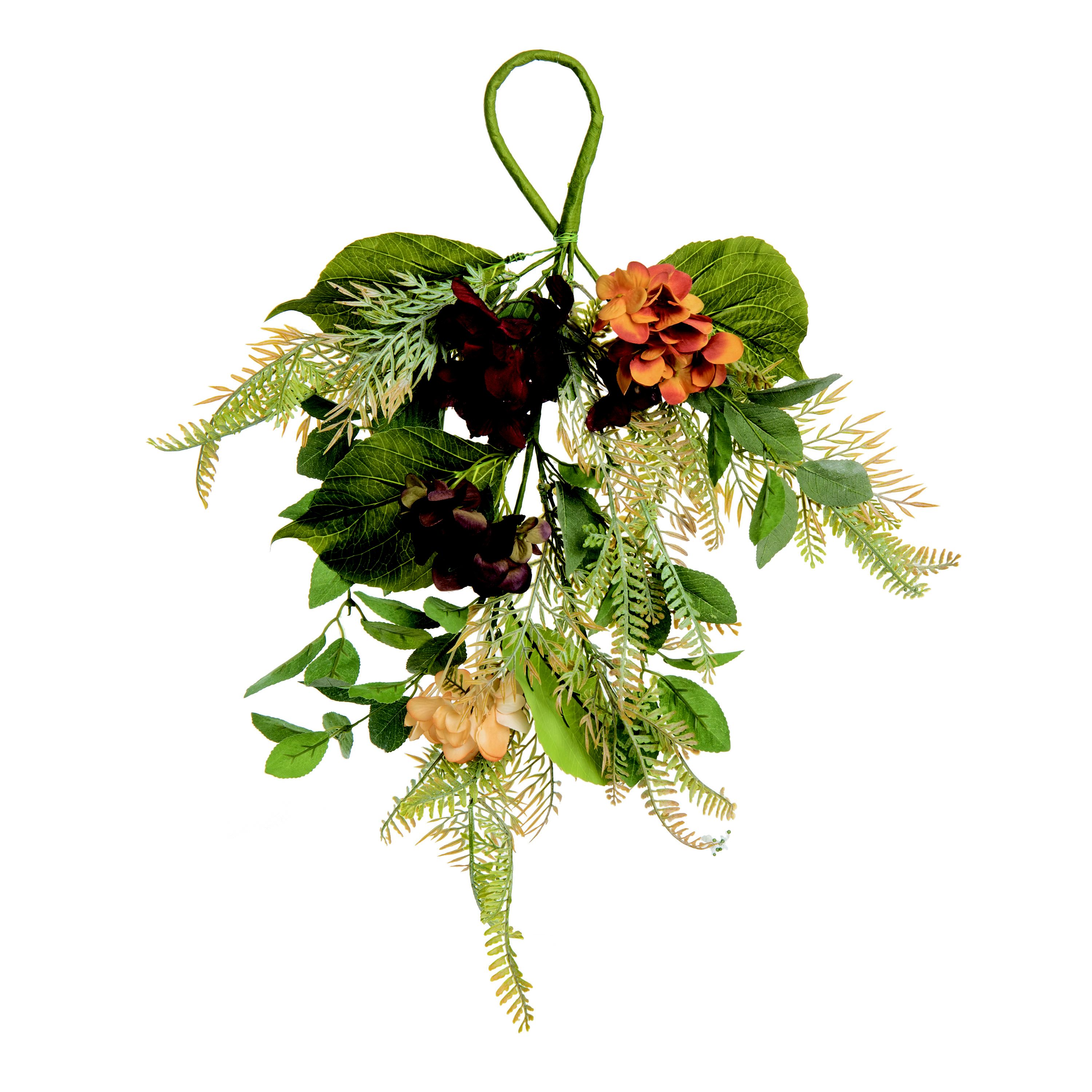 Transpac Eucalyptus Flower Swag Multi Fabric/Canvas