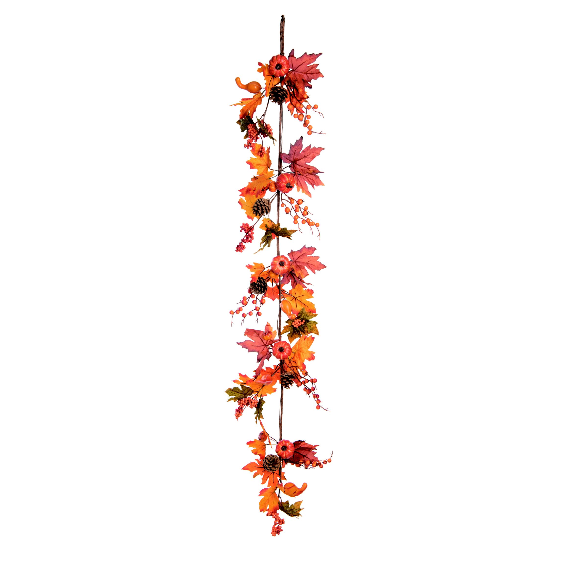 Transpac Fall Leaf Berry Garland Brown Fabric/Canvas