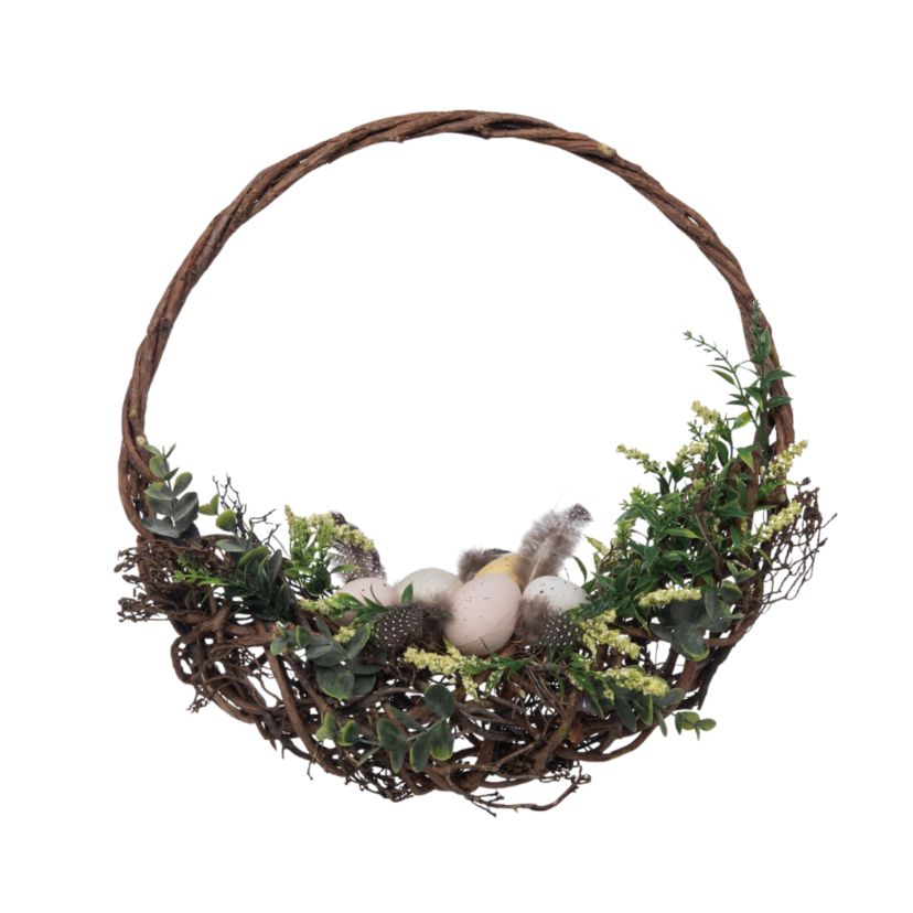 Transpac Easter Twig & Robins Egg Wreath Home Decorations Easter