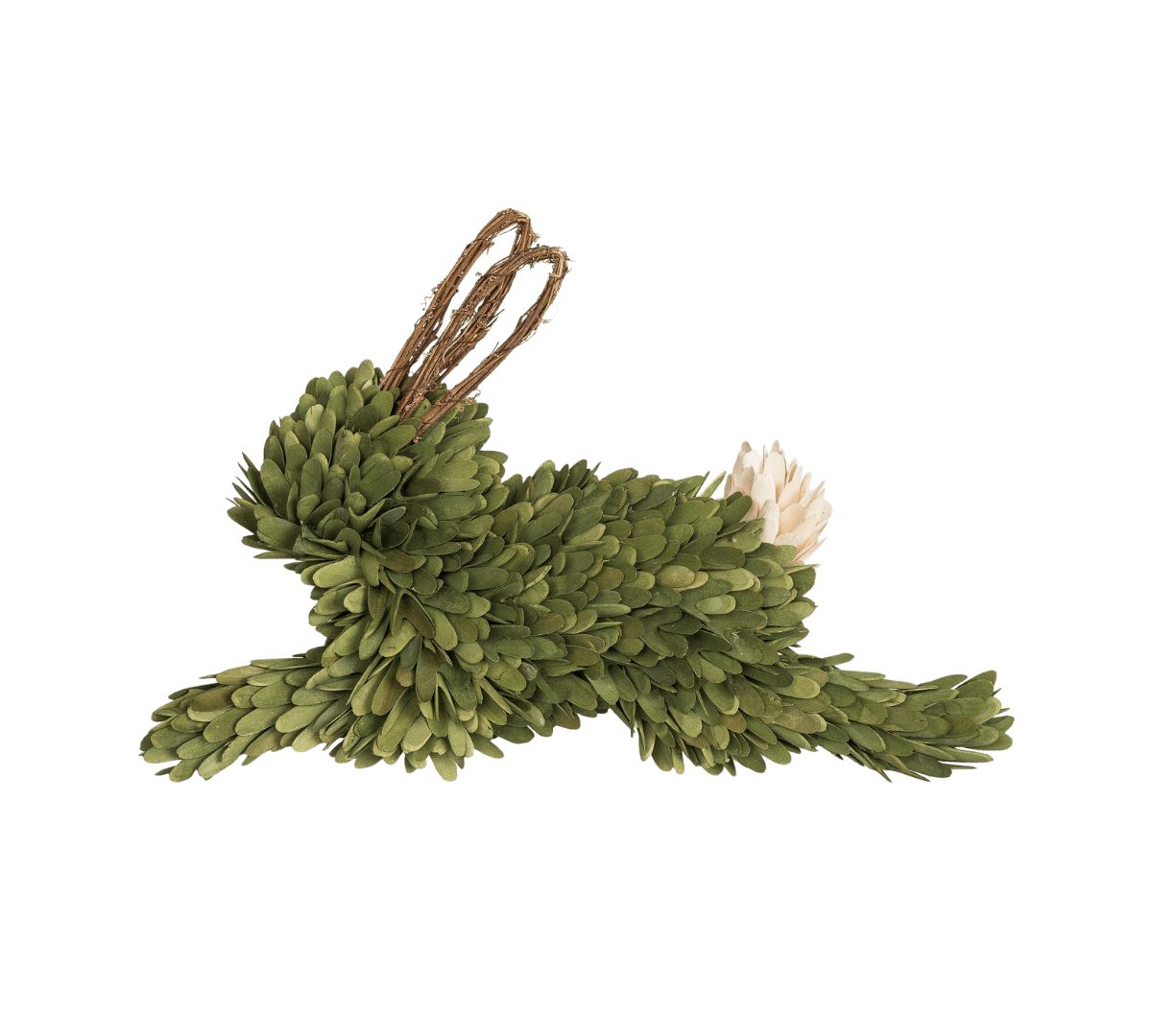 Transpac Twig and Wood Curl Jumping Easter Bunny Wreath Home Decorations Easter
