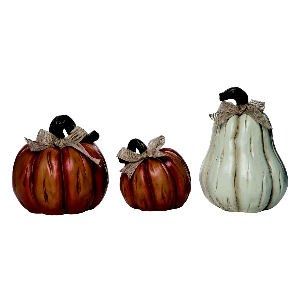 Transpac Resin Decorative Pumpkins Orange Resin Set of 3