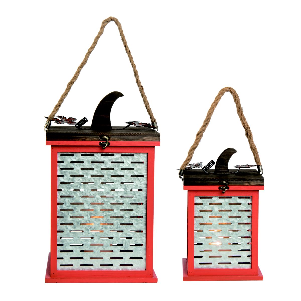 Transpac Metal Pumpkin Lantern Orange Metal Set of 2