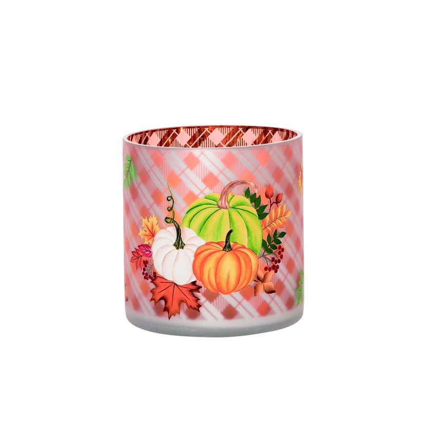 Transpac Large Glass Pumpkin Vase Multicoloted Glass