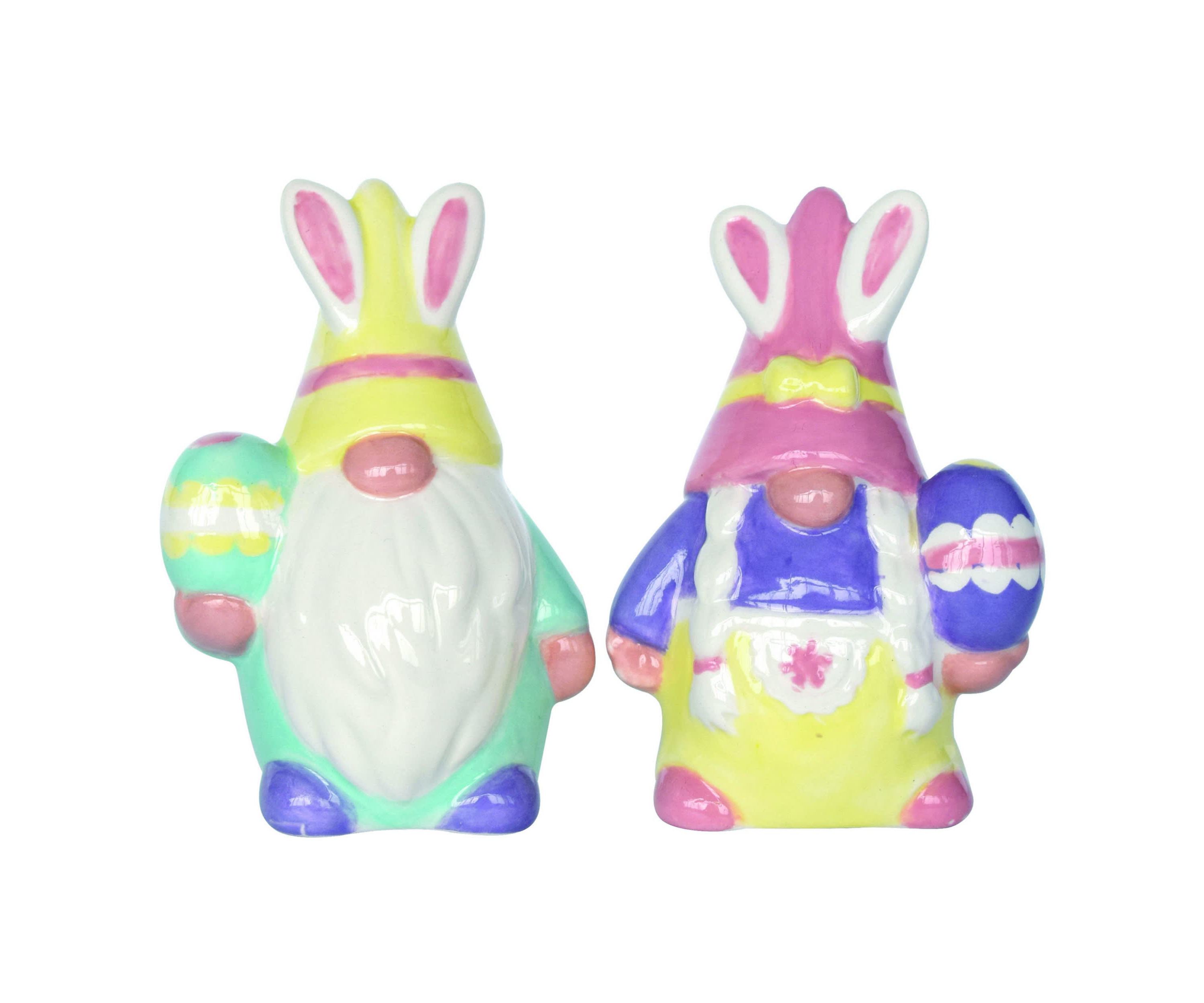 Transpac Dolomite 3.75 in. Multicolor Easter Gnome Salt and Pepper Shaker Set of 2