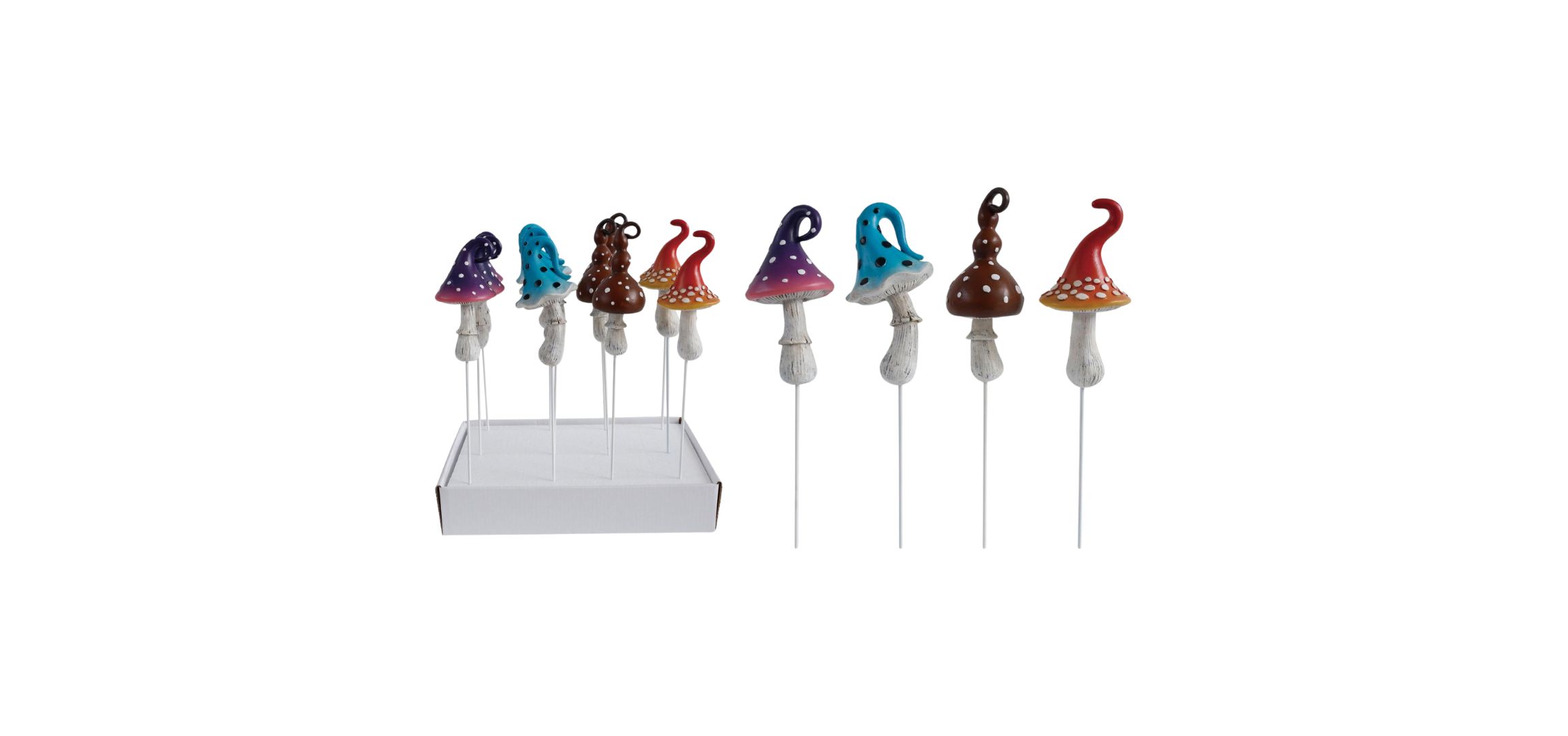 Transpac Resin Mini Mushroom Picks In Display S/12 Home Decorations Spring