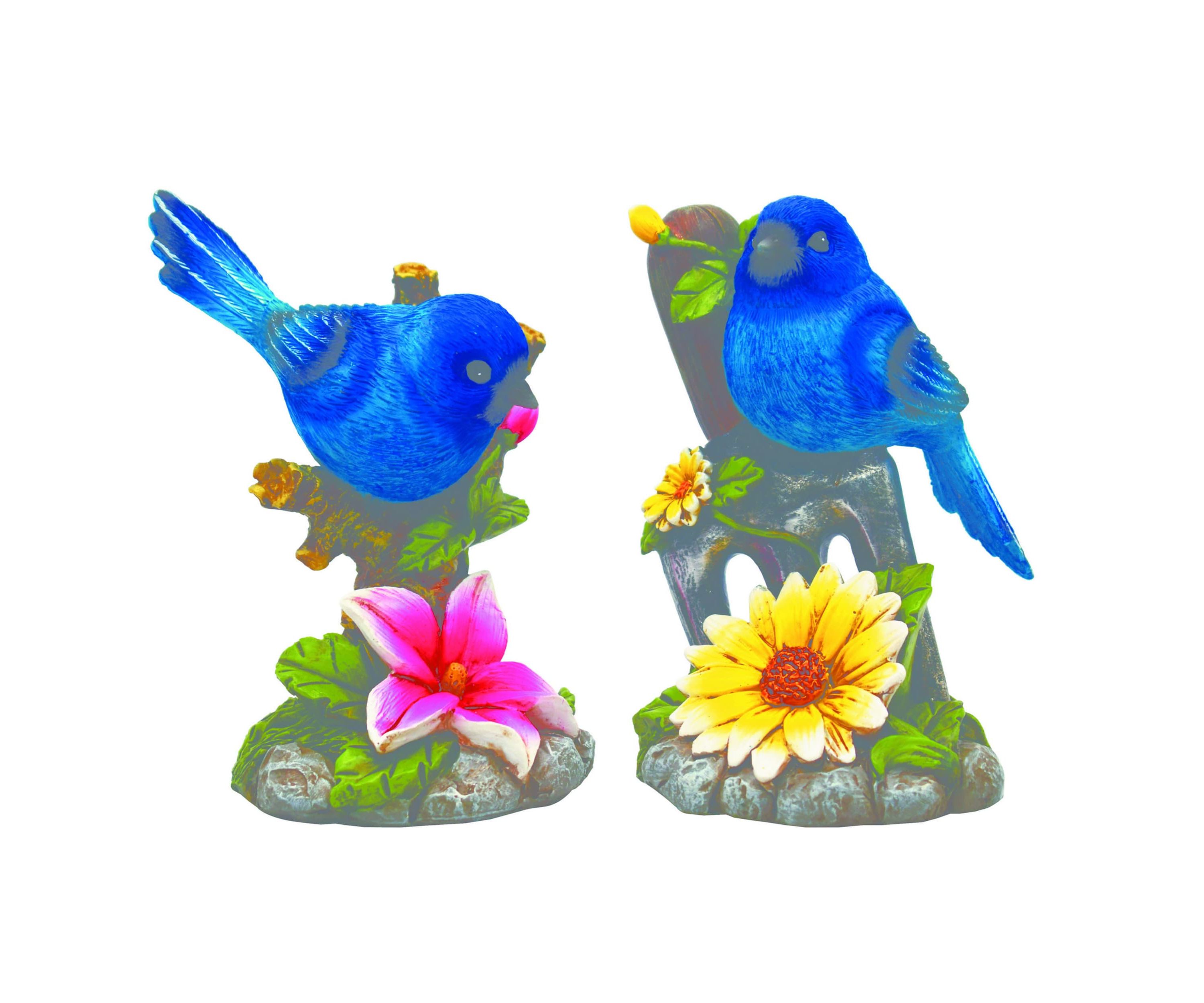 Transpac Resin Blue Bird Branch Decor Set of 2 Spring Home Decorations