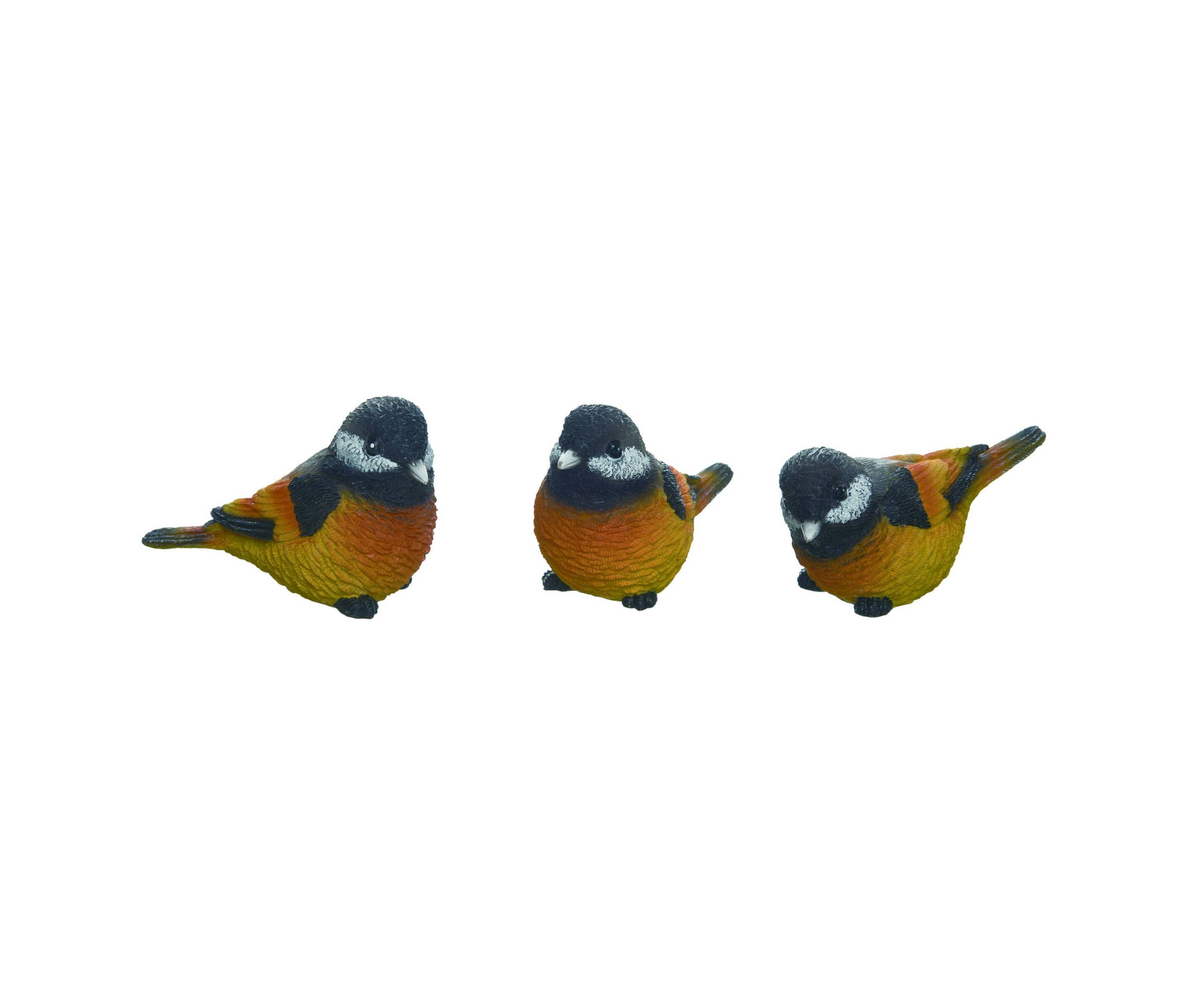 Transpac Large Resin Bright Yellow Bird Set of 3 Spring Home Decorations