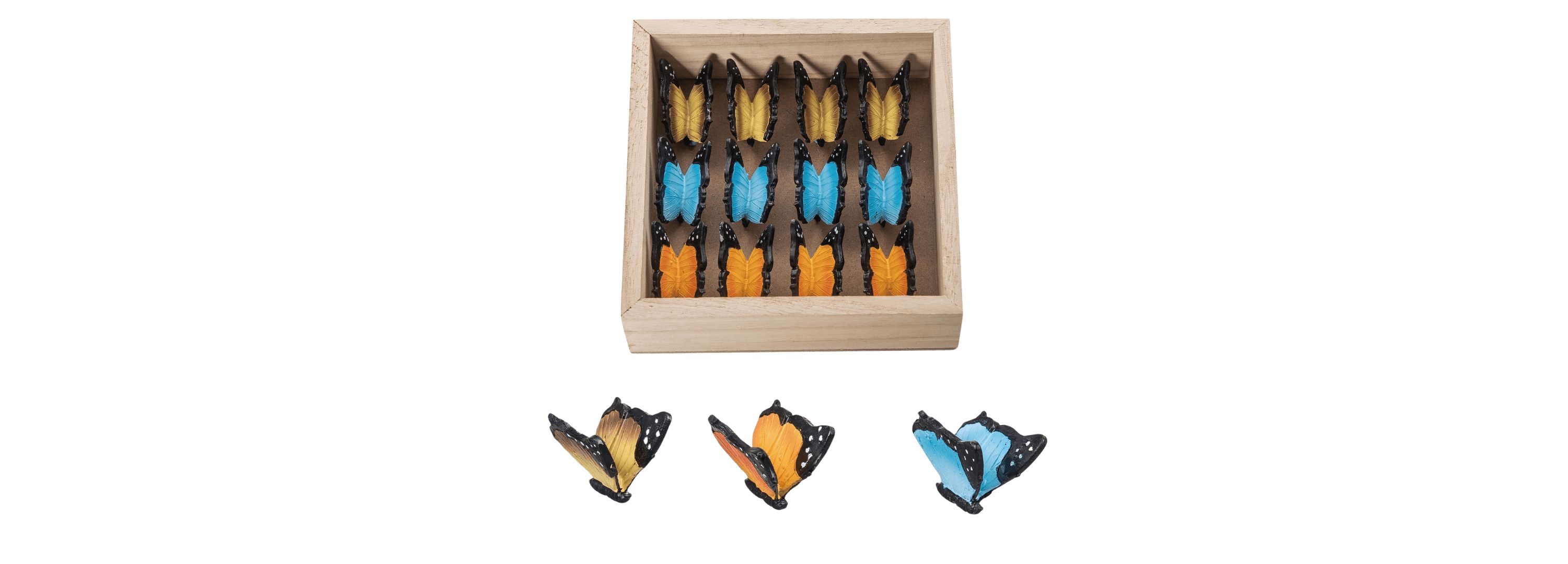 Transpac Resin 5.5 in. Multicolor Spring Butterfly Figurines In Crate Set of 12