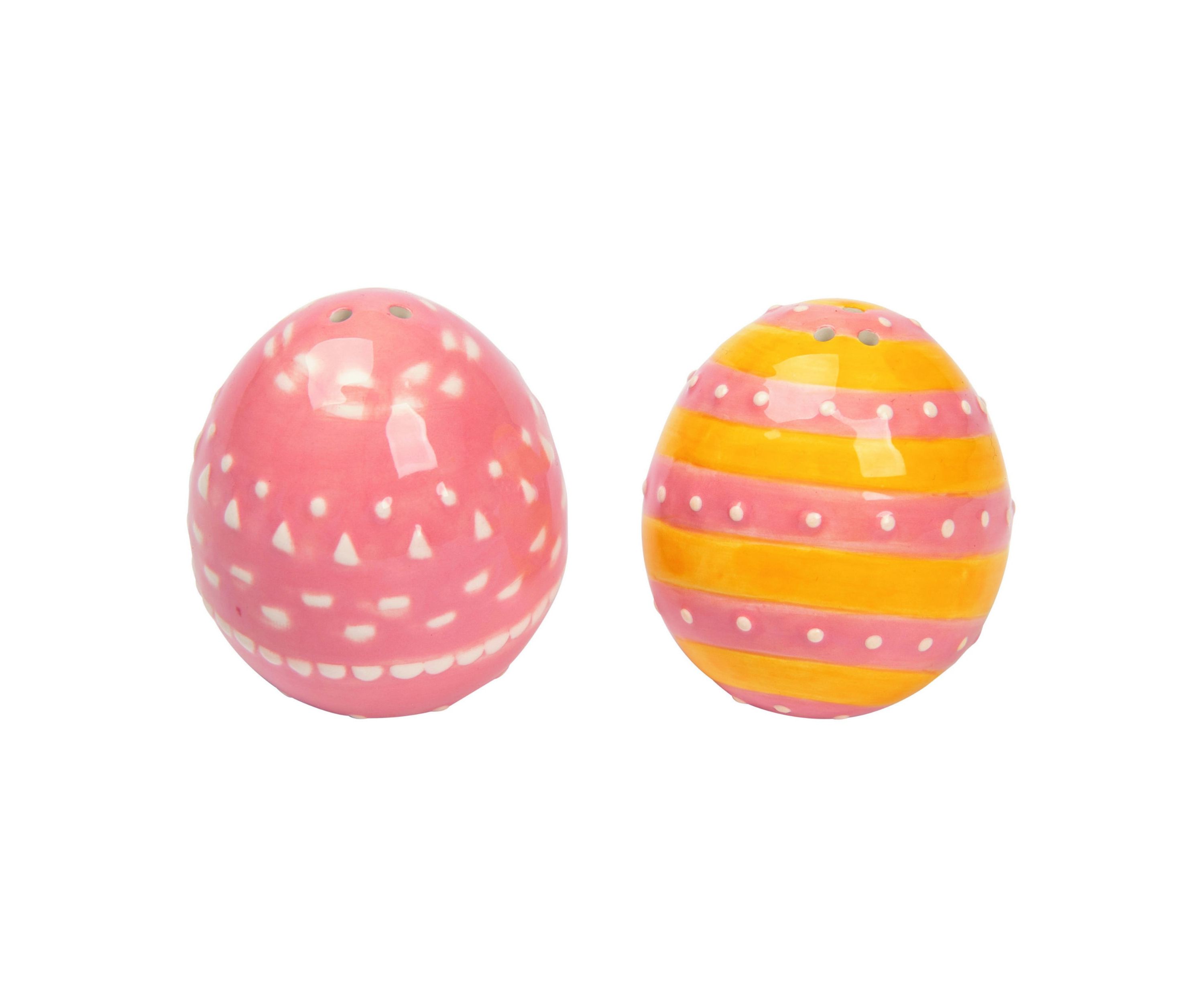 Transpac Dolomite 2.5 in. Multicolor Easter Egg Salt and Pepper Shaker Set of 2