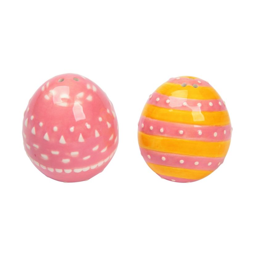Transpac Dolomite 2.5 in. Multicolor Easter Egg Salt and Pepper Shaker Set of 2