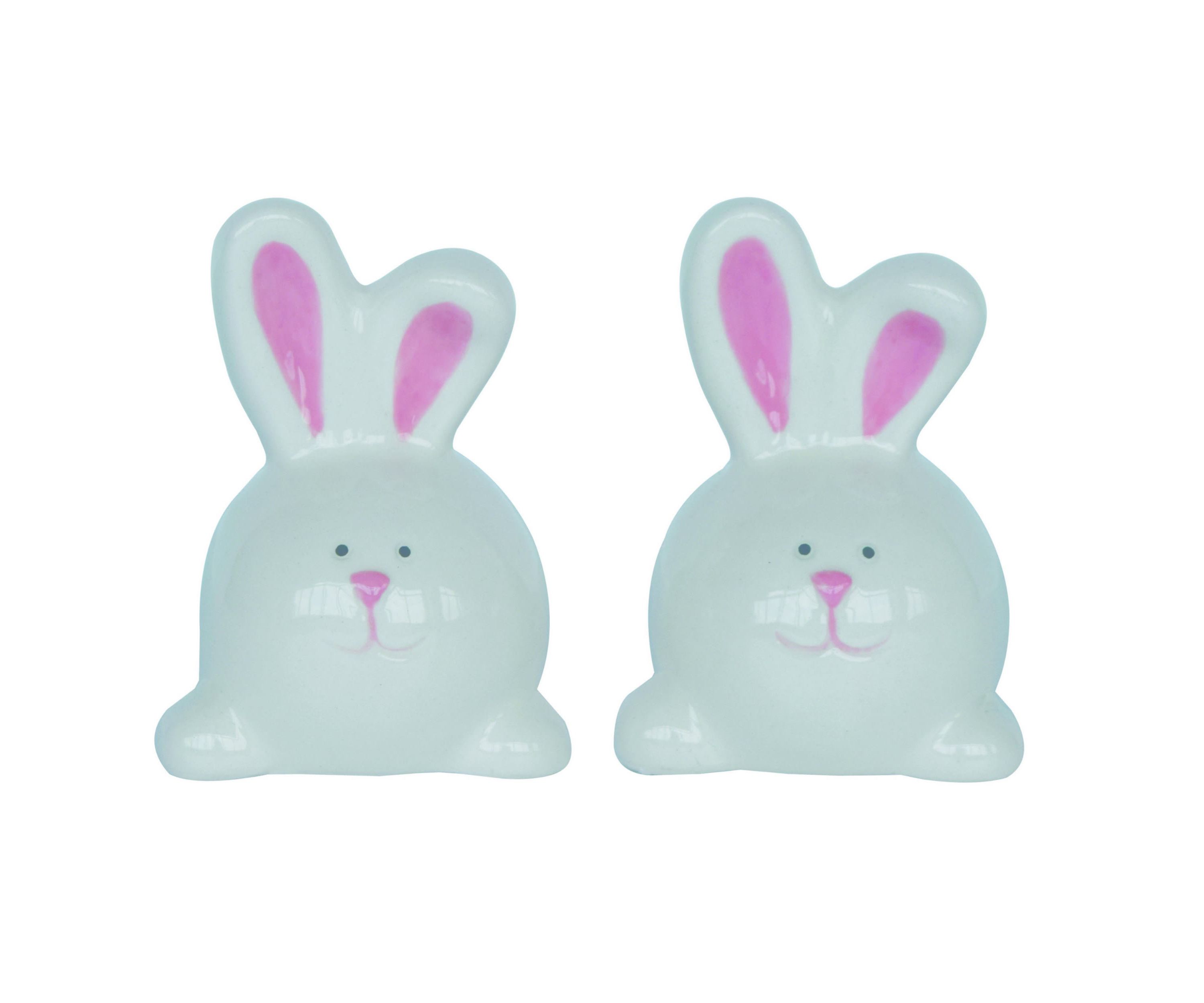 Transpac Dolomite 3 in. Multicolor Easter Chunky Bunny Salt and Pepper Shaker Set of 2