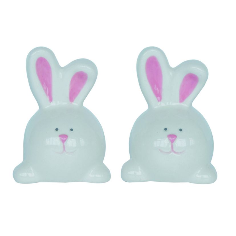 Transpac Dolomite 3 in. Multicolor Easter Chunky Bunny Salt and Pepper Shaker Set of 2